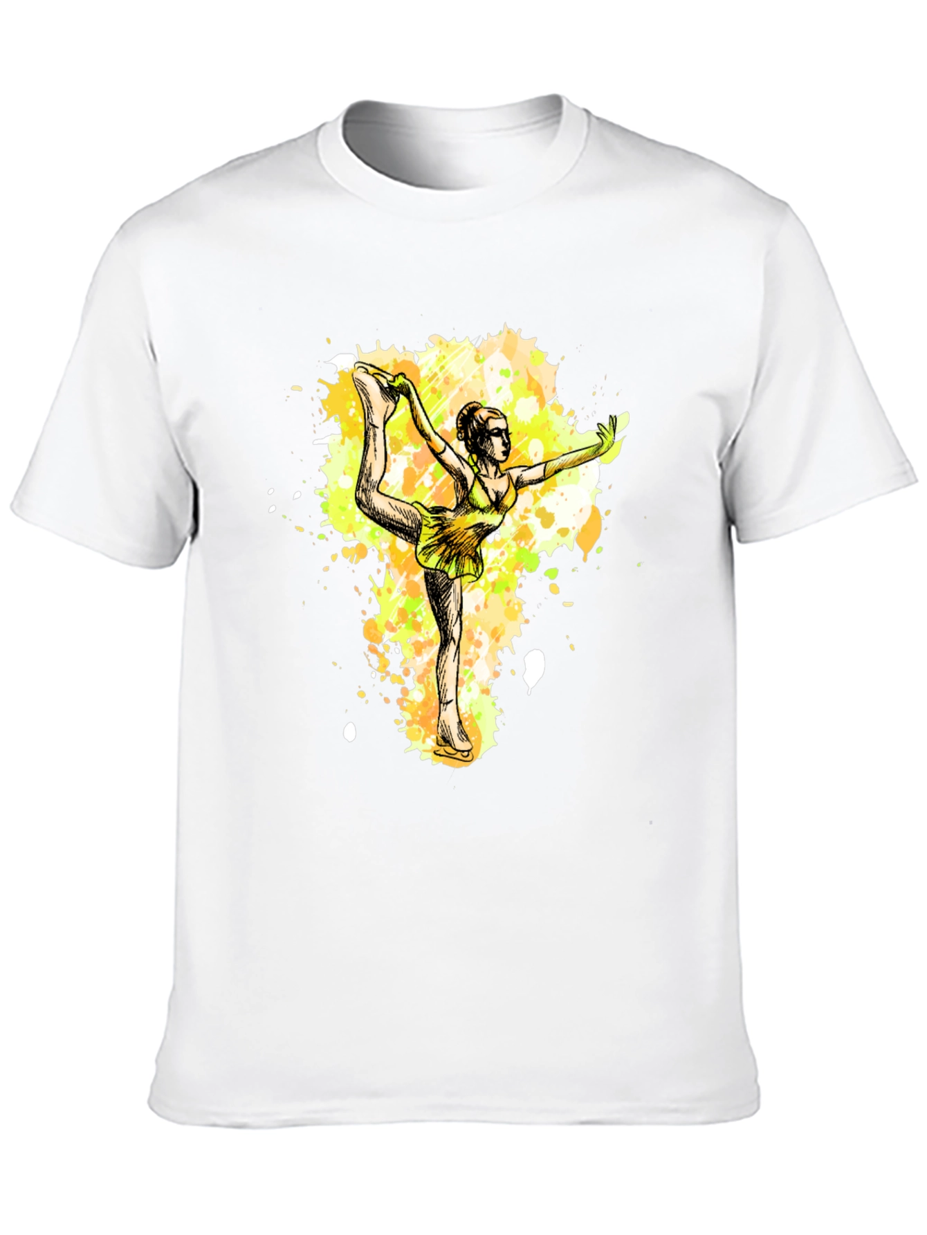 Black Figure Skater Graphic Tee - Black Cotton T-Shirt view 10