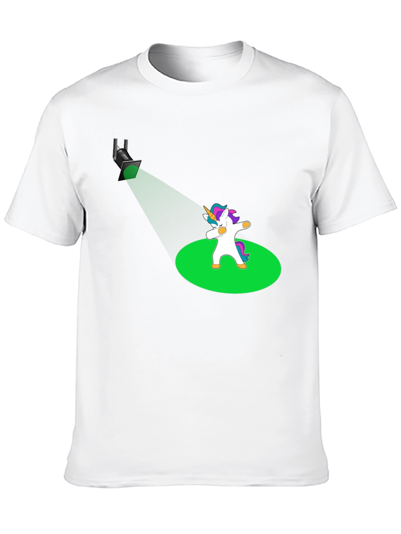 Black Dabbing Unicorn T-Shirt - Spotlight Design view 10