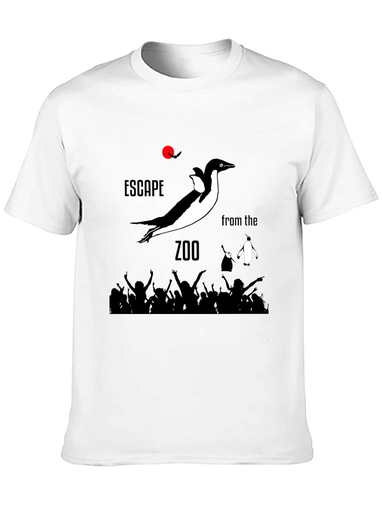 Black Escape from the Zoo Black Graphic T-Shirt view 10