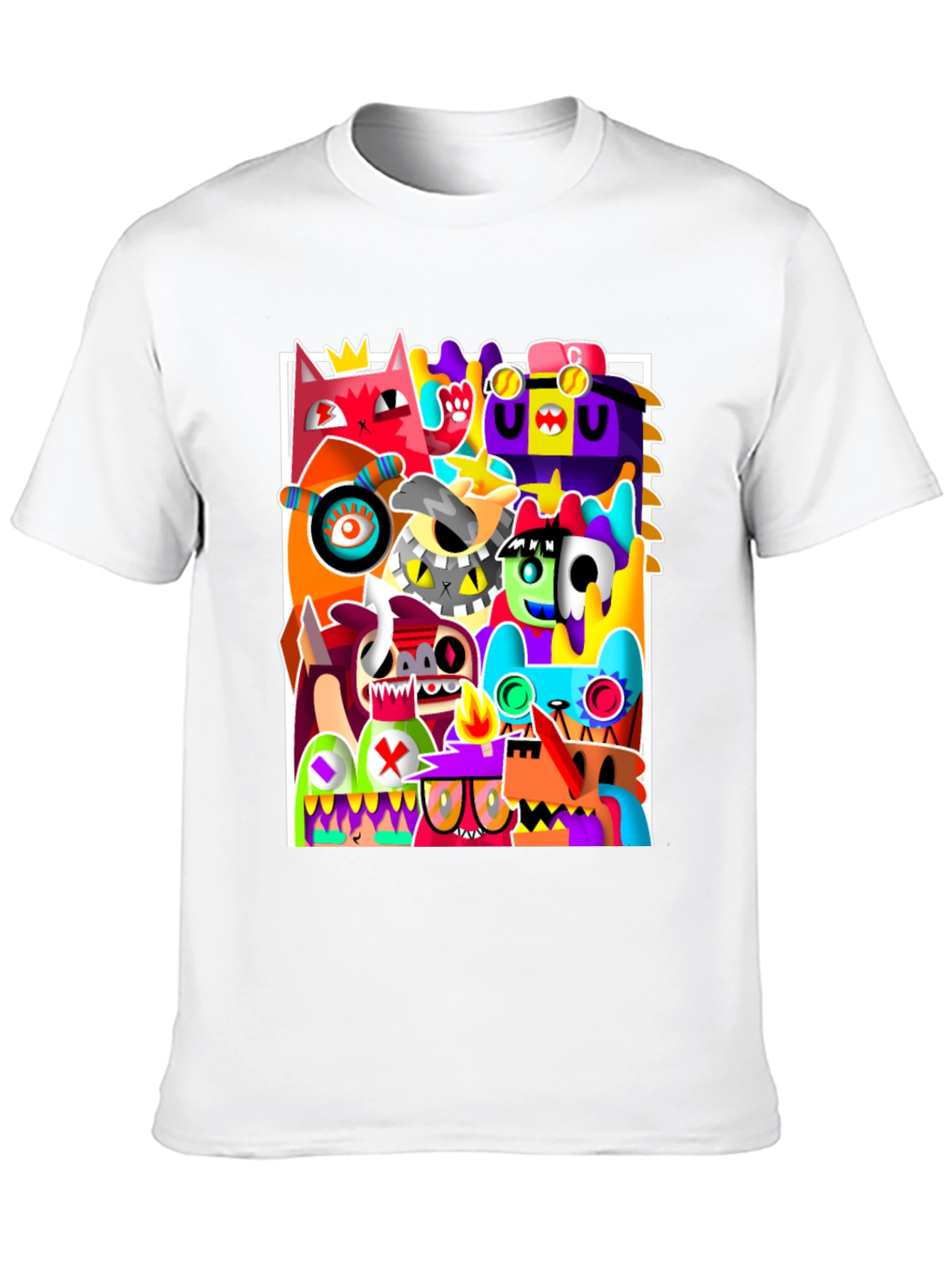 Black Abstract Art Graphic Print Black T-Shirt view 10