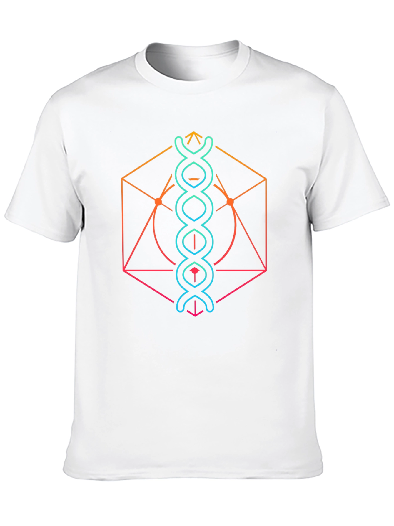 Black Geometric DNA Graphic Tee - Trendy Science Shirt view 10