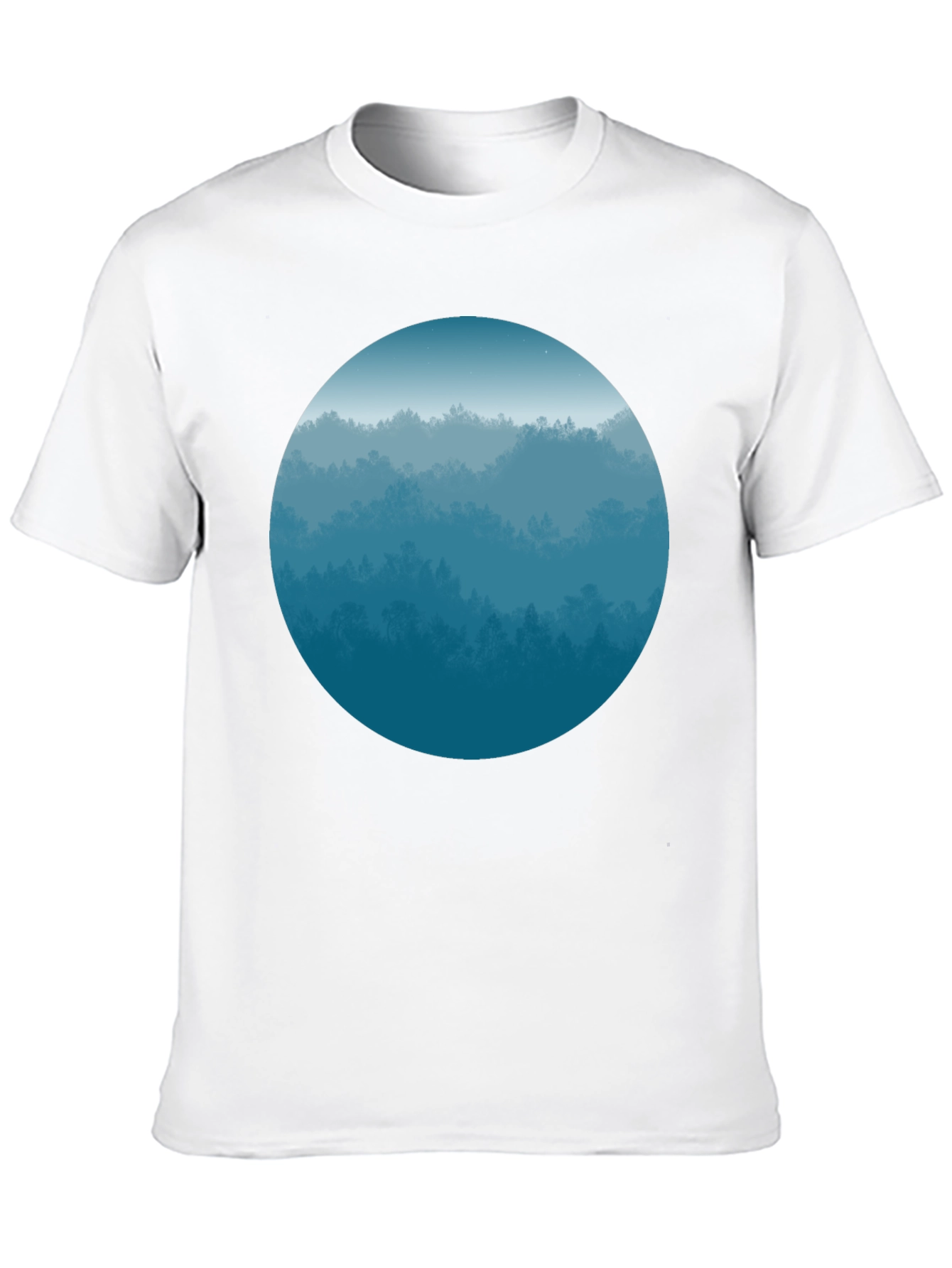 Black Blue Forest Circle Graphic Tee - Soft Style view 10