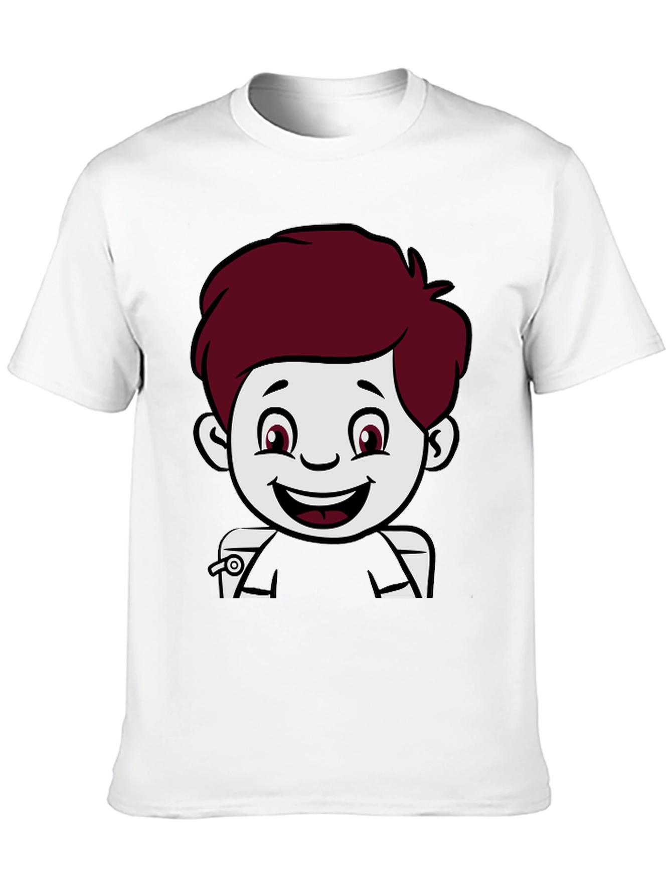 Black Cartoon Boy Graphic Print Black T-Shirt view 10