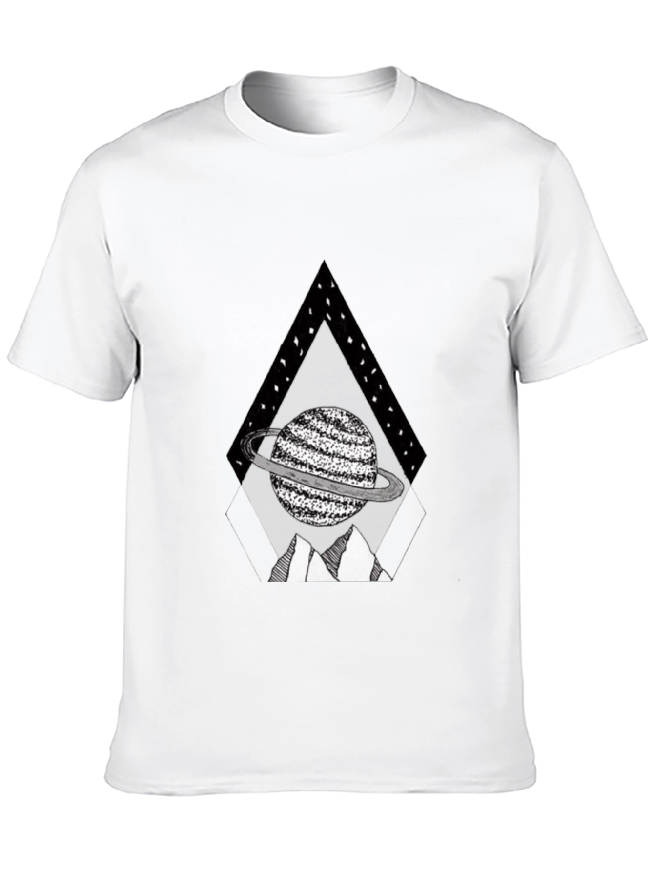 Black Planet Triangle Graphic Tee - Black Casual Shirt view 10
