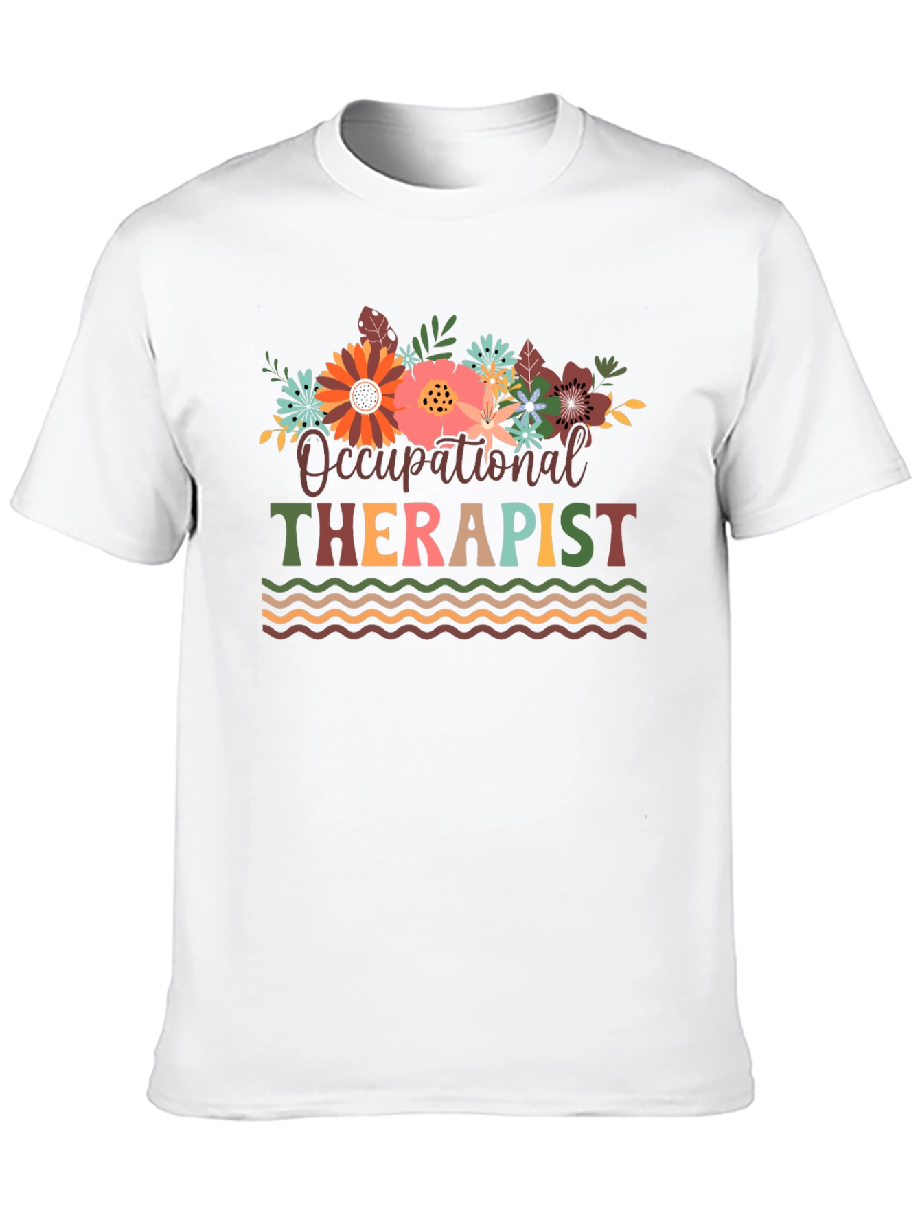 Black Occupational Therapist Floral T-Shirt view 10