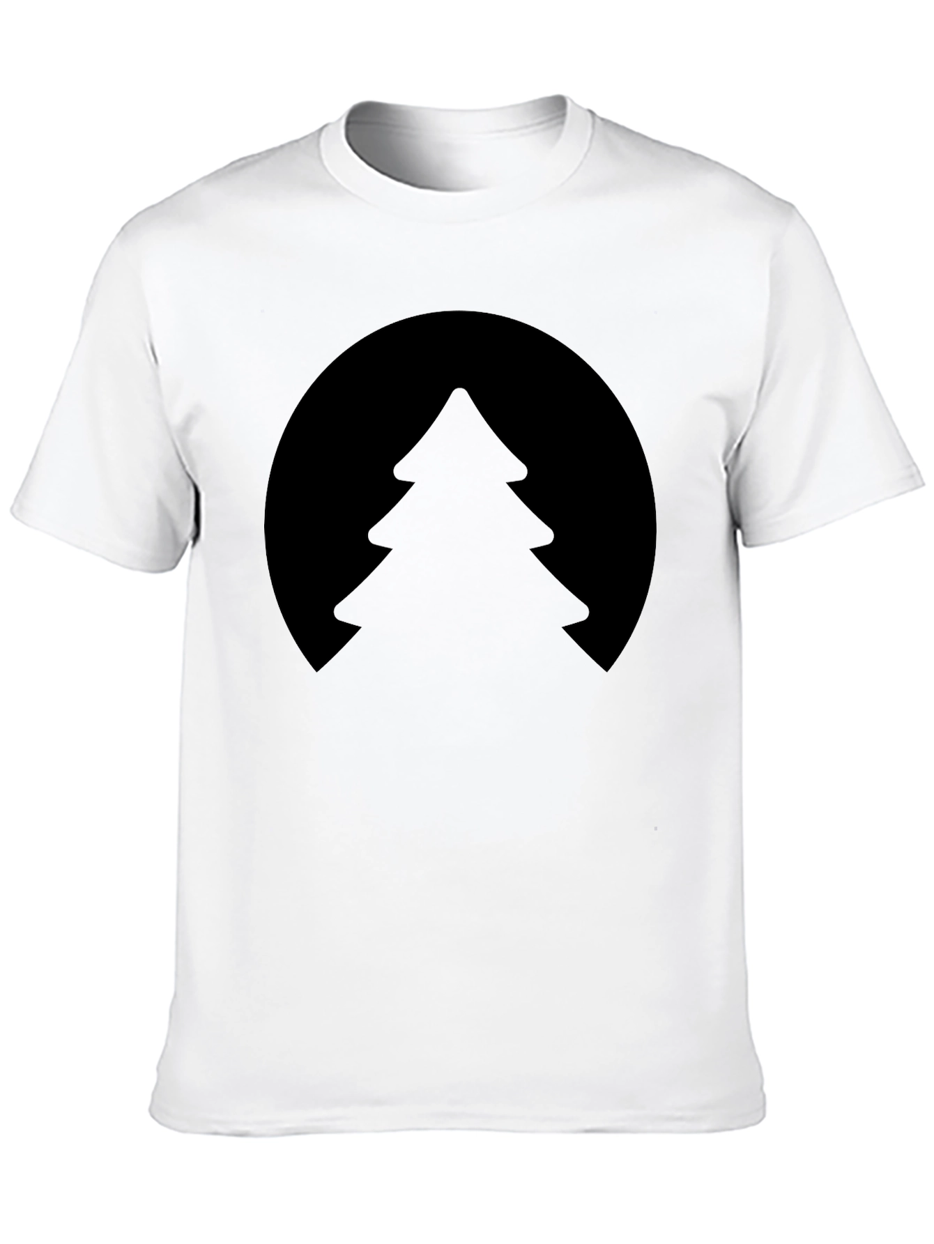 Black Men's Black T-Shirt with Tree Graphic view 10