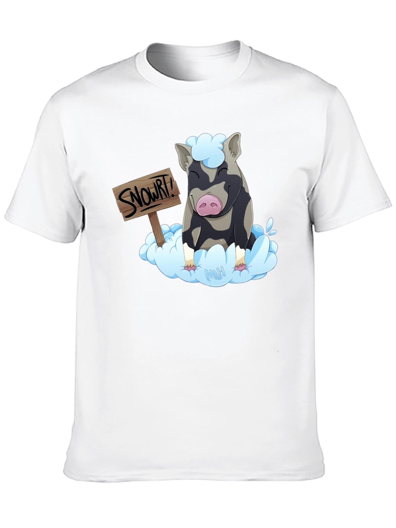 Black Snort! Pig Cloud T-Shirt - Men's Graphic Tee view 10