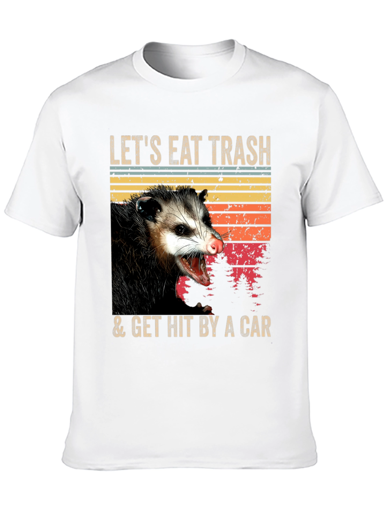 Black Opossum T-Shirt - Eat Trash & Get Hit By A Car - Funny Graphic Tee view 10