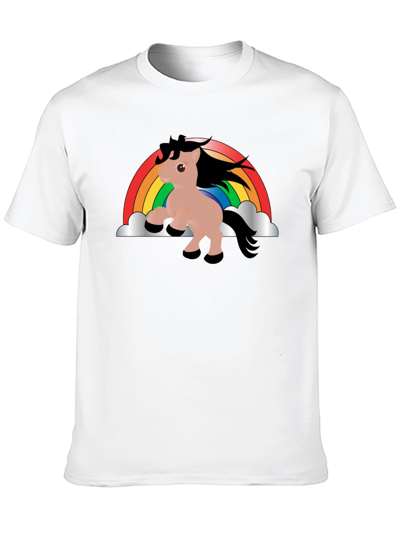 Black Rainbow Unicorn T-Shirt - Black Cotton Tee view 10