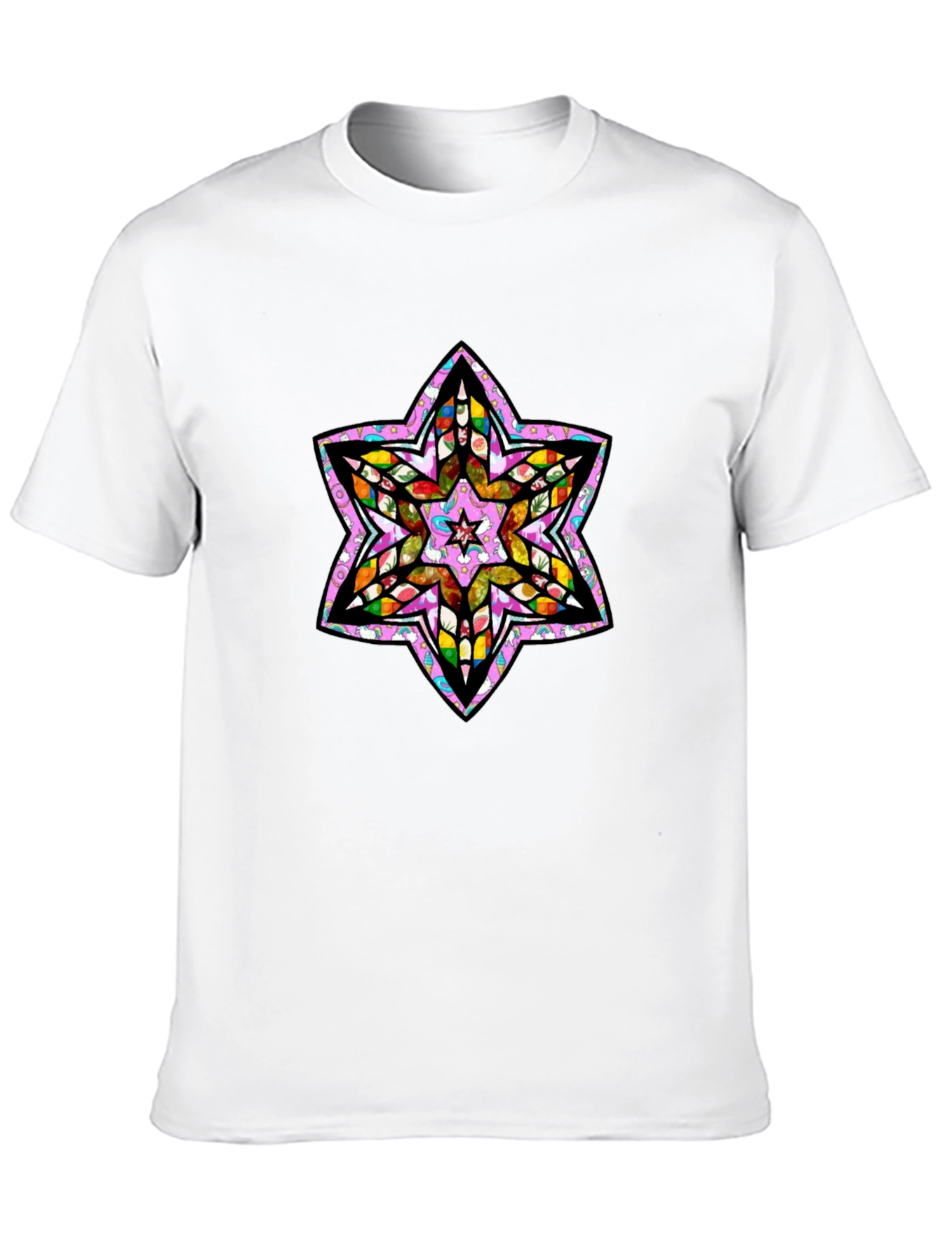 Black Six Point Star Graphic Tee - Men's Black T-Shirt view 10