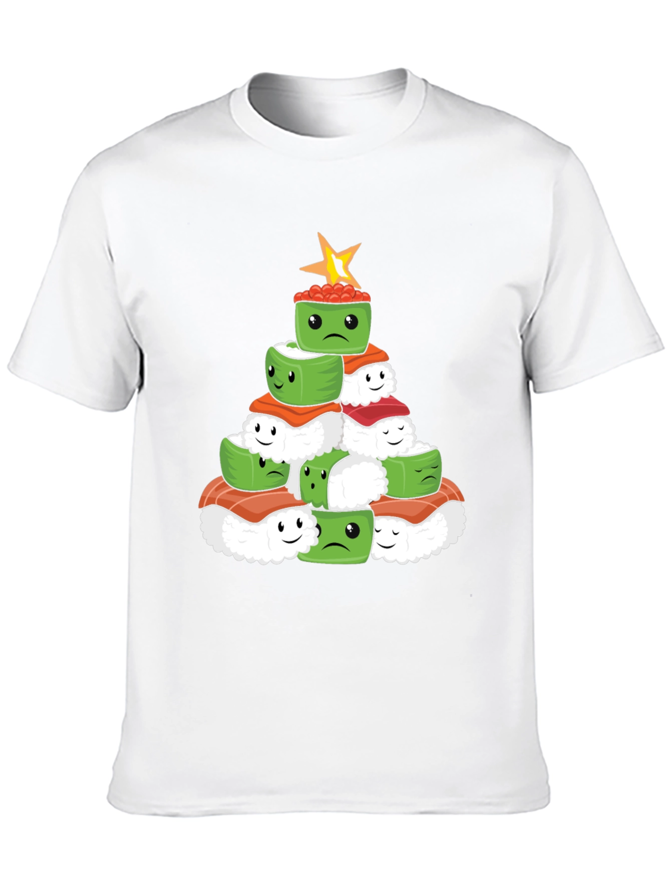 Black Sushi Christmas Tree Graphic Tee - Holiday Apparel view 10