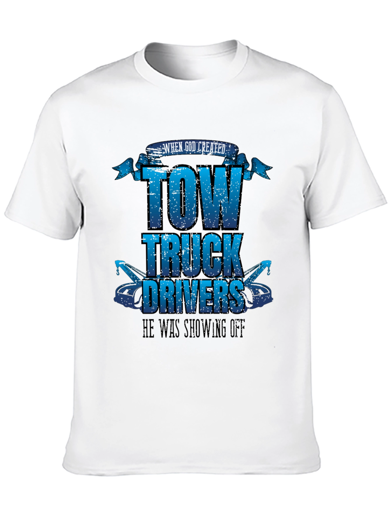 Black Tow Truck Driver Graphic Tee view 10