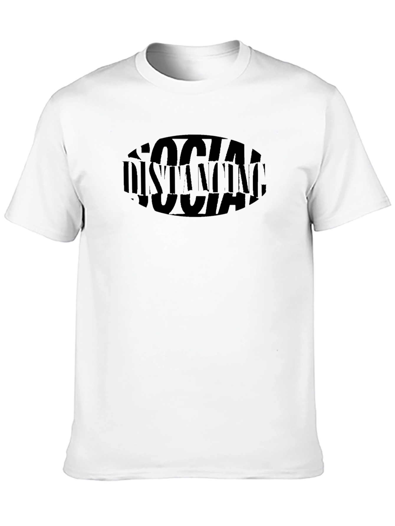 Black Social Distancing Graphic Tee - Black view 10