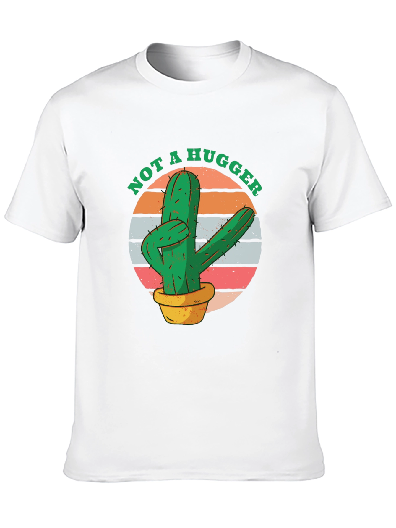 Black Not A Hugger Cactus Graphic Tee - Unisex Black T-Shirt view 10