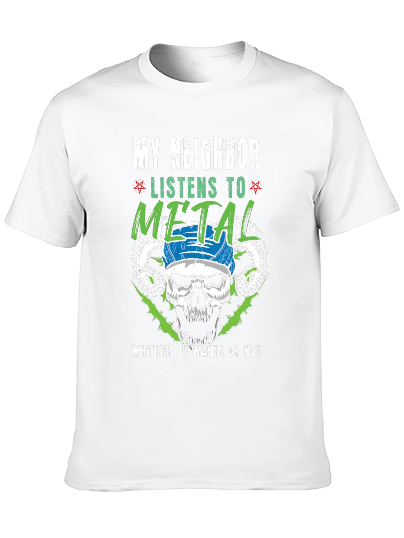Black Metal Music Lover T-Shirt - Funny Skull Design view 10