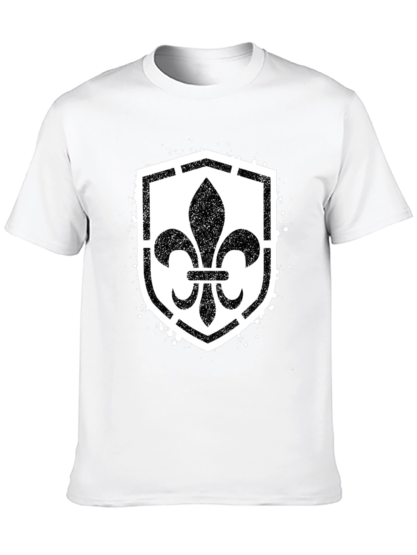 Black Fleur-de-Lis Shield Graphic T-Shirt - Black view 10