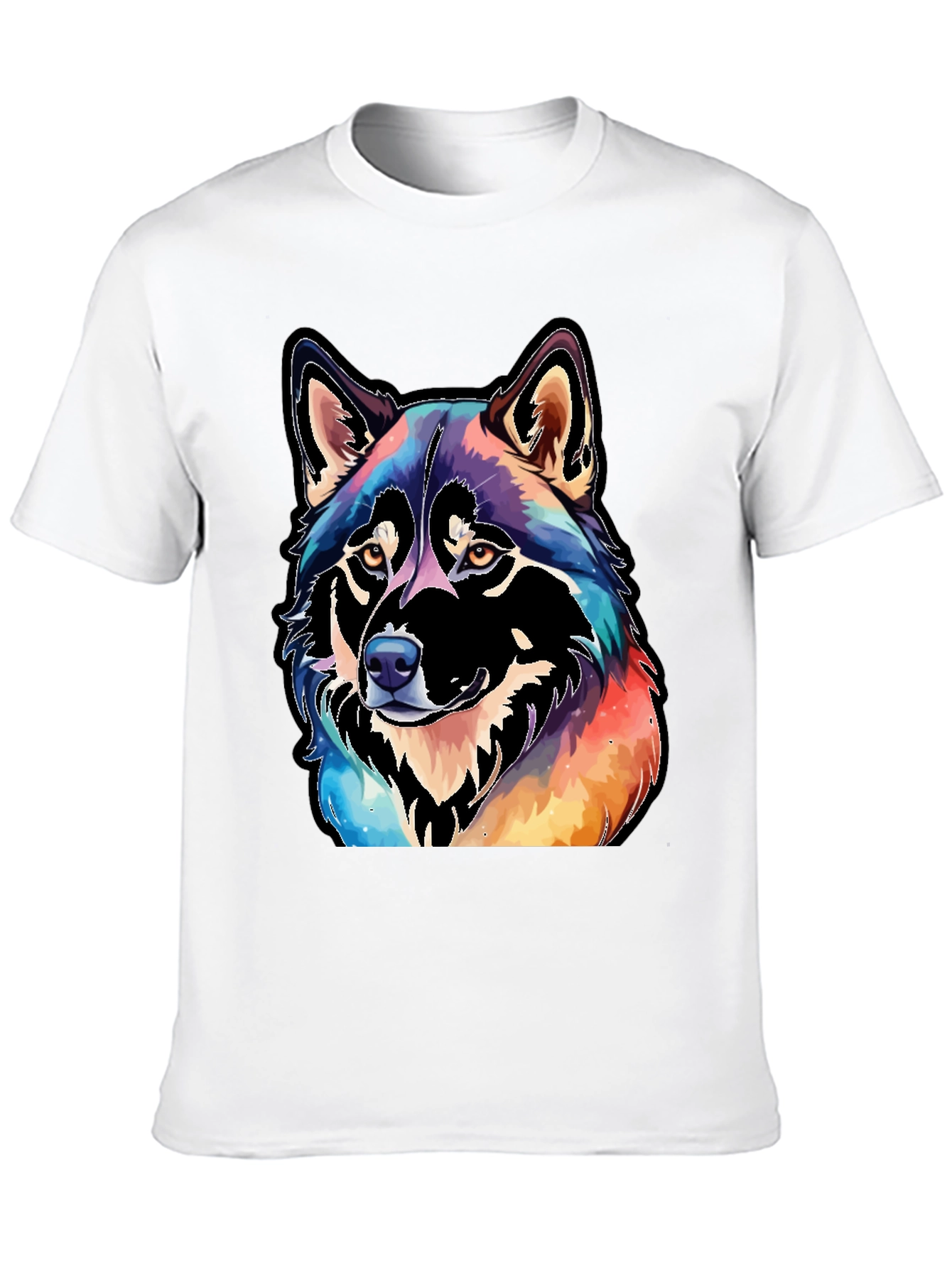 Black Watercolor Wolf Graphic Tee - Black view 10
