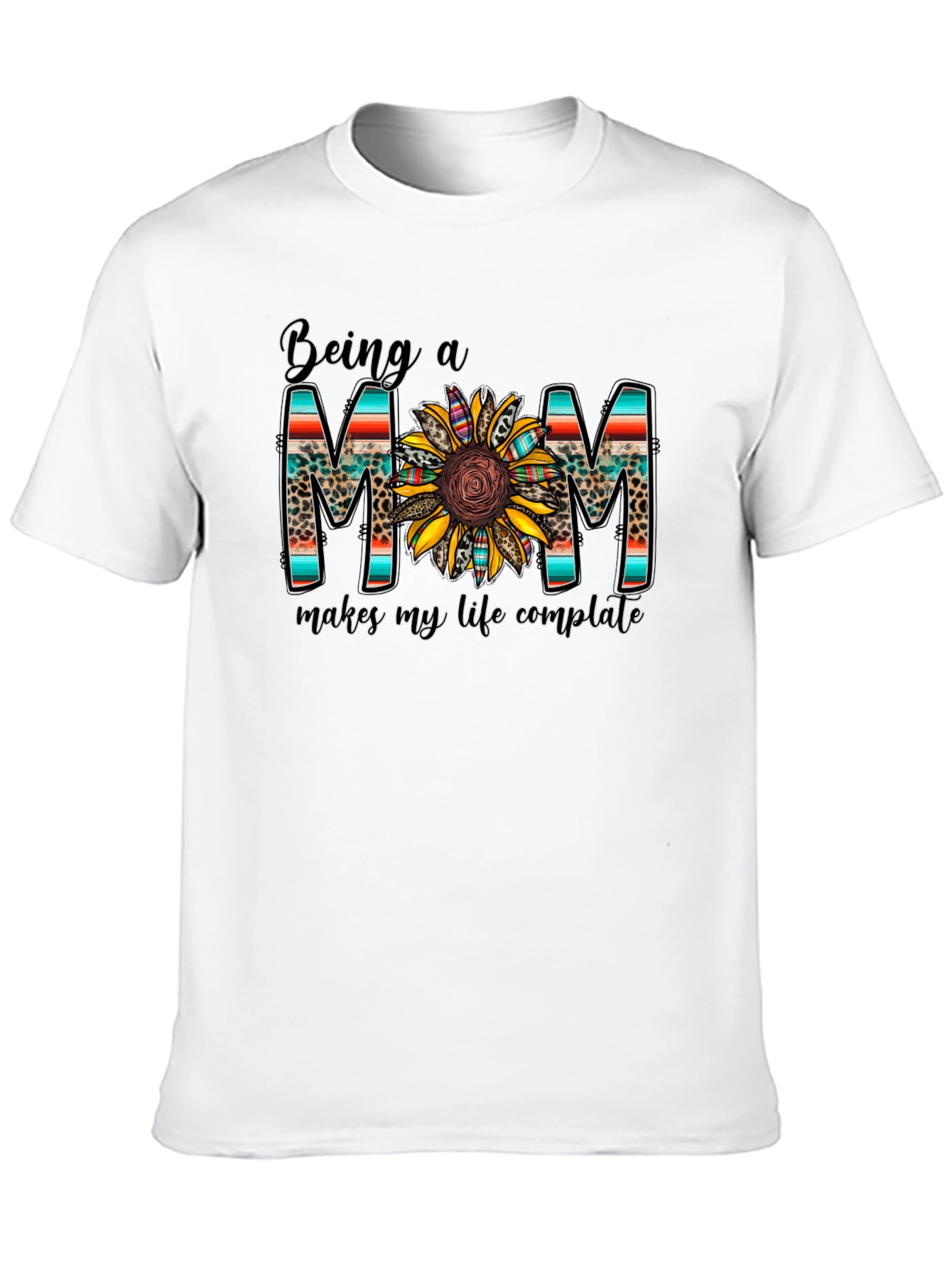 Black Being a Mom Graphic Tee Sunflower Design view 10