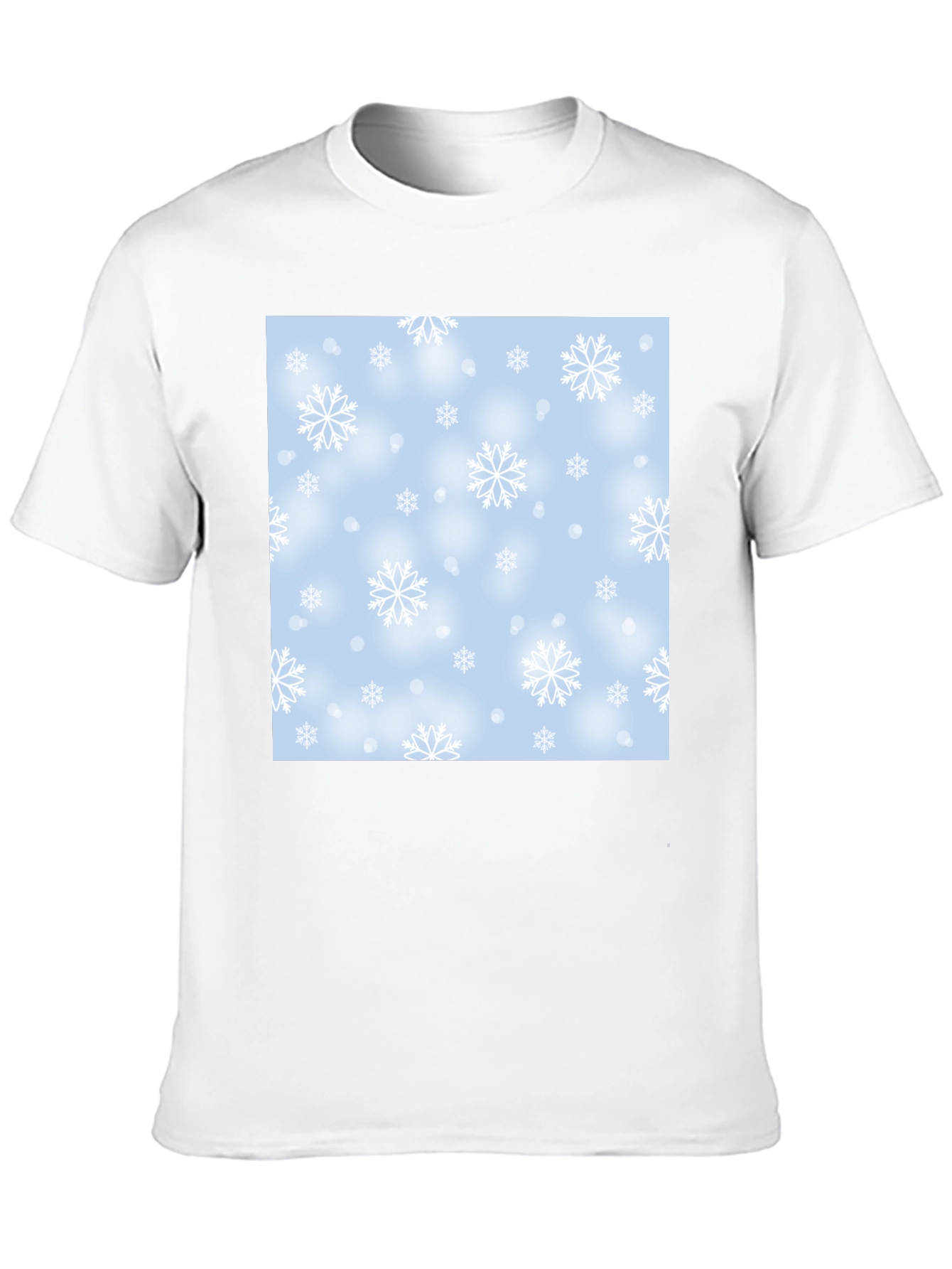 Black Winter Snowflake Pattern T-Shirt view 10