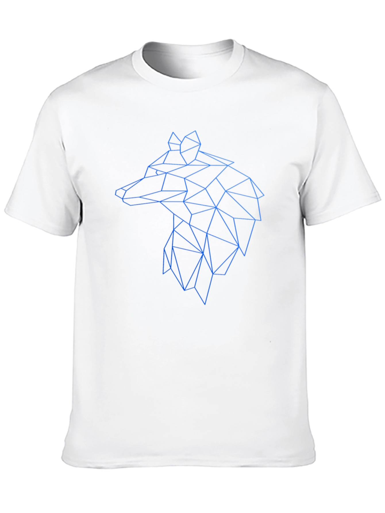 Black Geometric Wolf Head Graphic Black Tee view 10