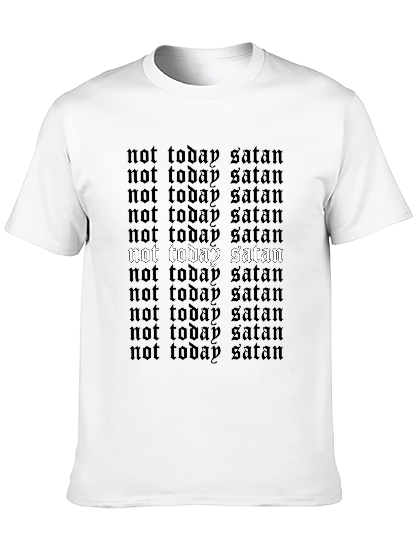 Black Not Today Satan Graphic Tee - Black Cotton T-Shirt view 10
