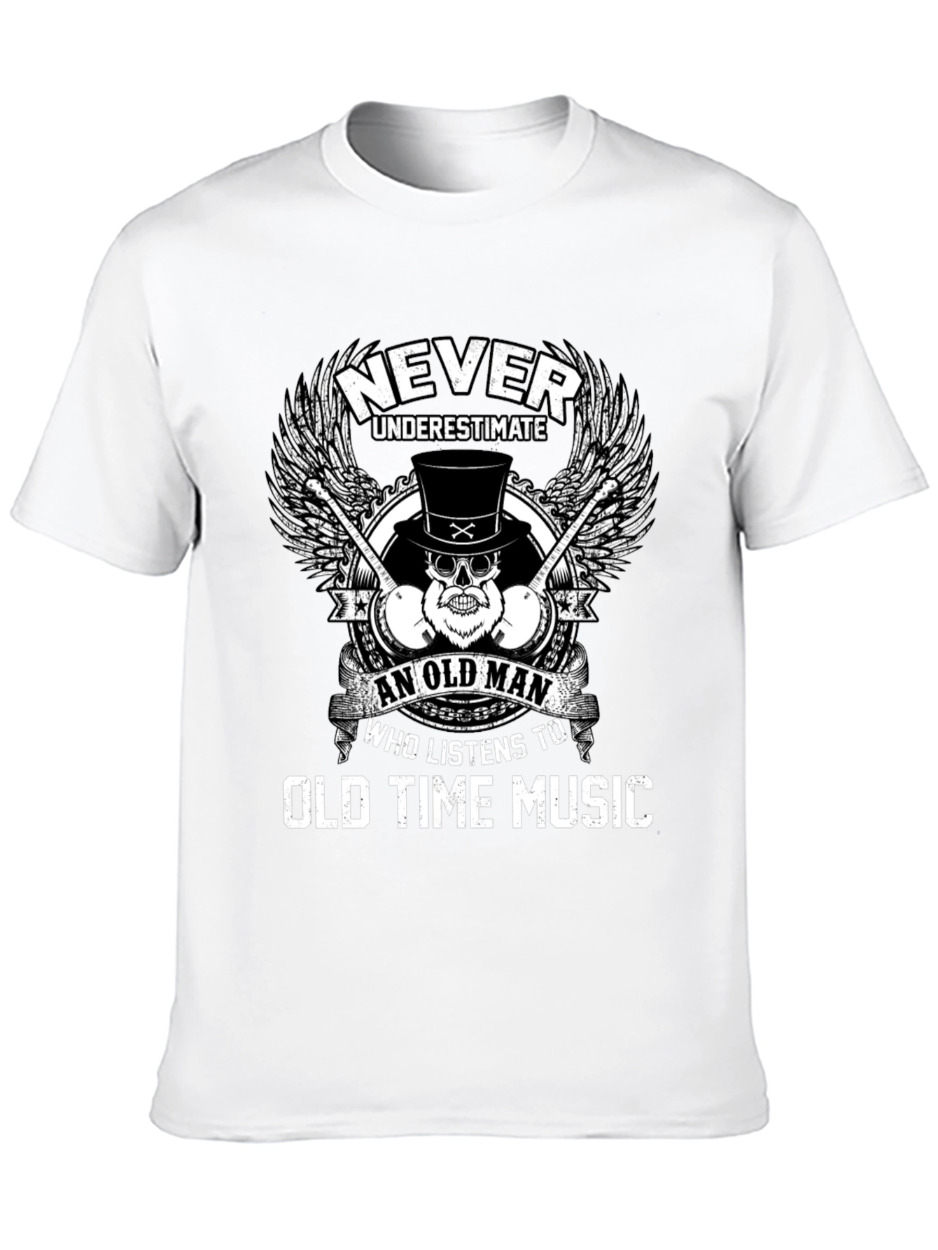 Black Never Underestimate Old Time Music Lover Tee view 10