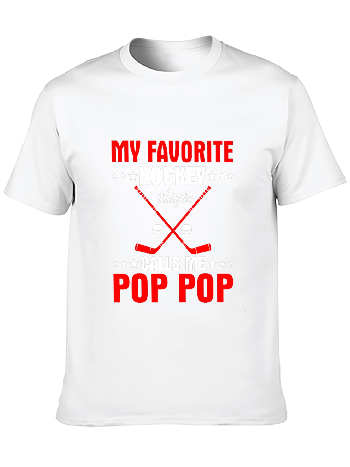 Black My Favorite Hockey Player Calls Me Pop Pop T-Shirt view 10