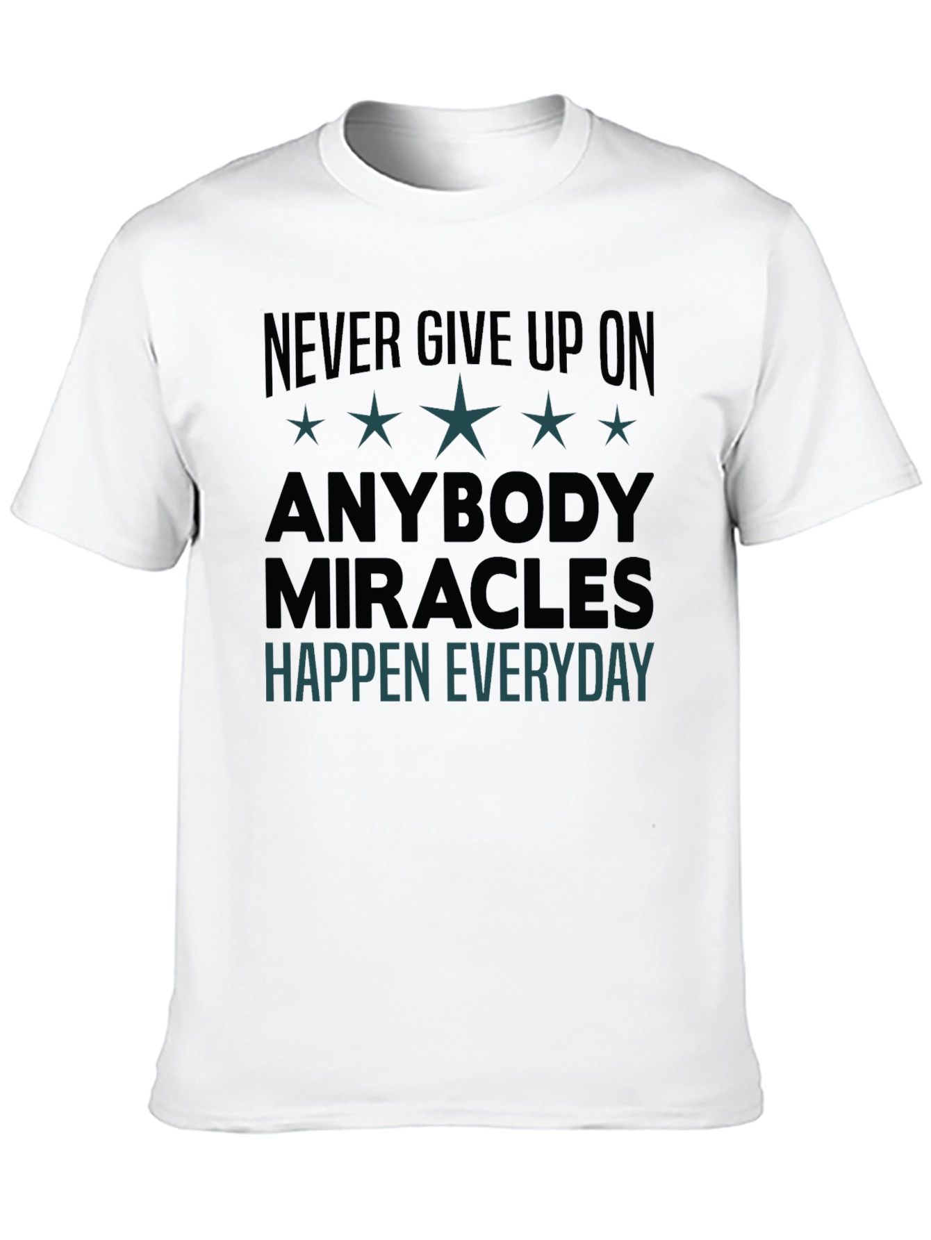 Black Inspirational Graphic Tee: Never Give Up view 10