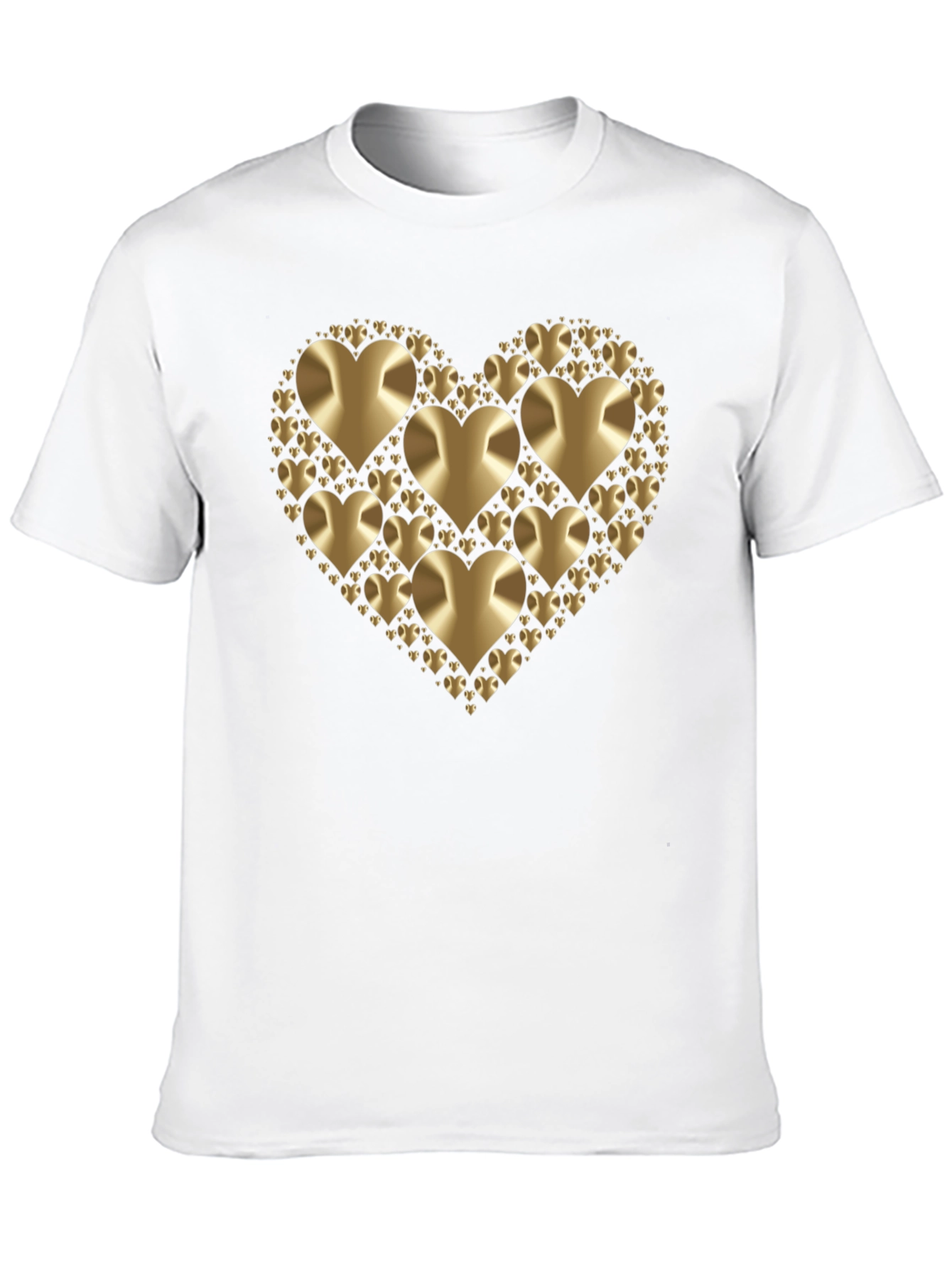 Black Golden Heart Graphic Black T-Shirt view 10