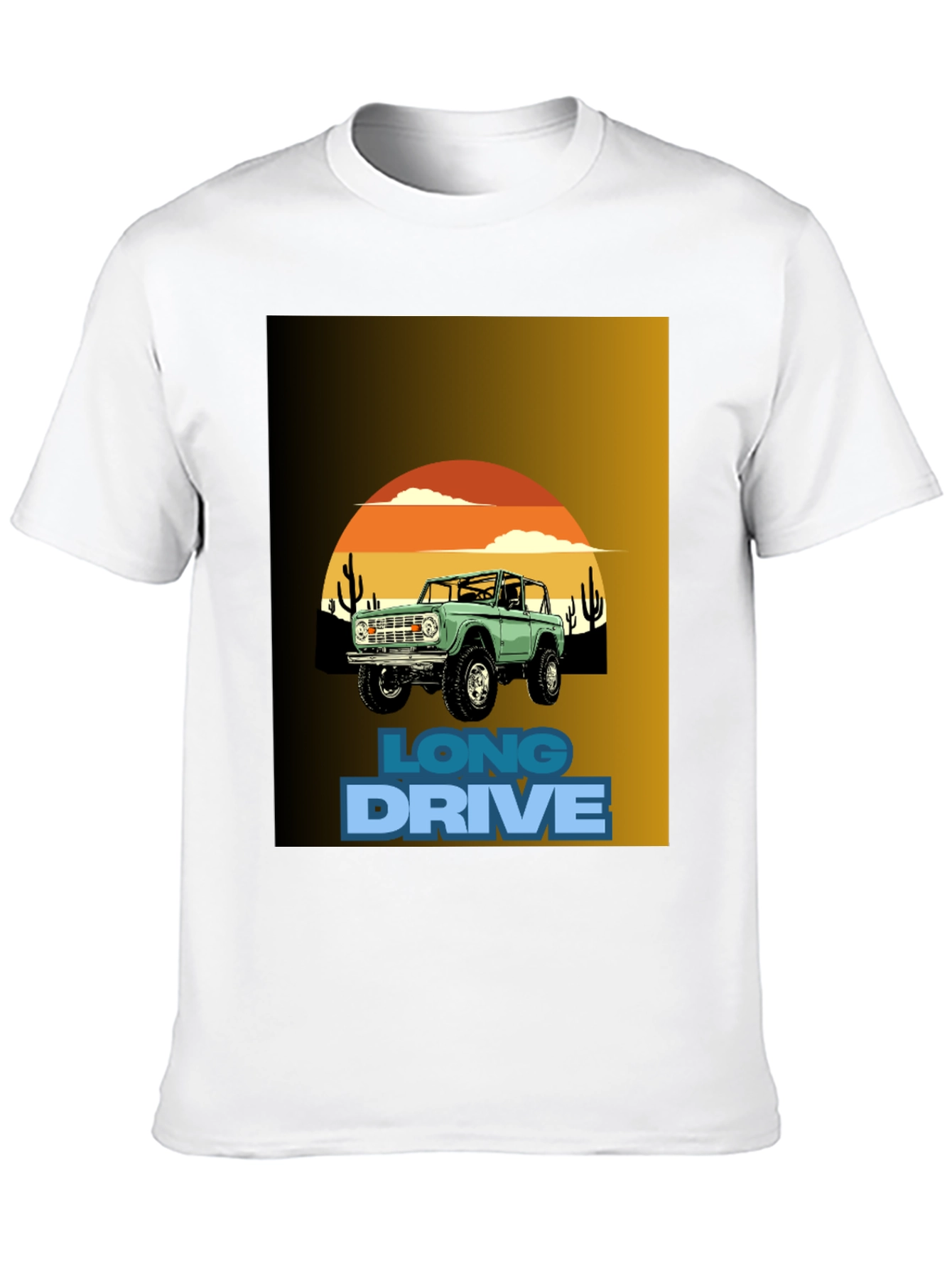 Black Long Drive Graphic Tee - Desert Bronco Design view 10