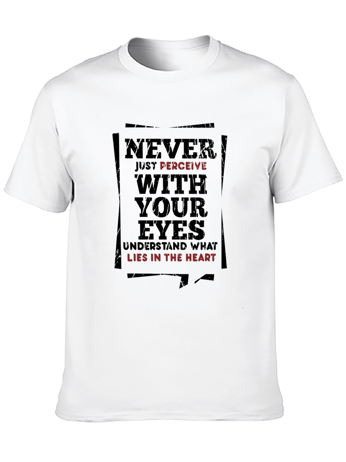 Black Never Perceive Tee - Inspirational Graphic T-Shirt view 10