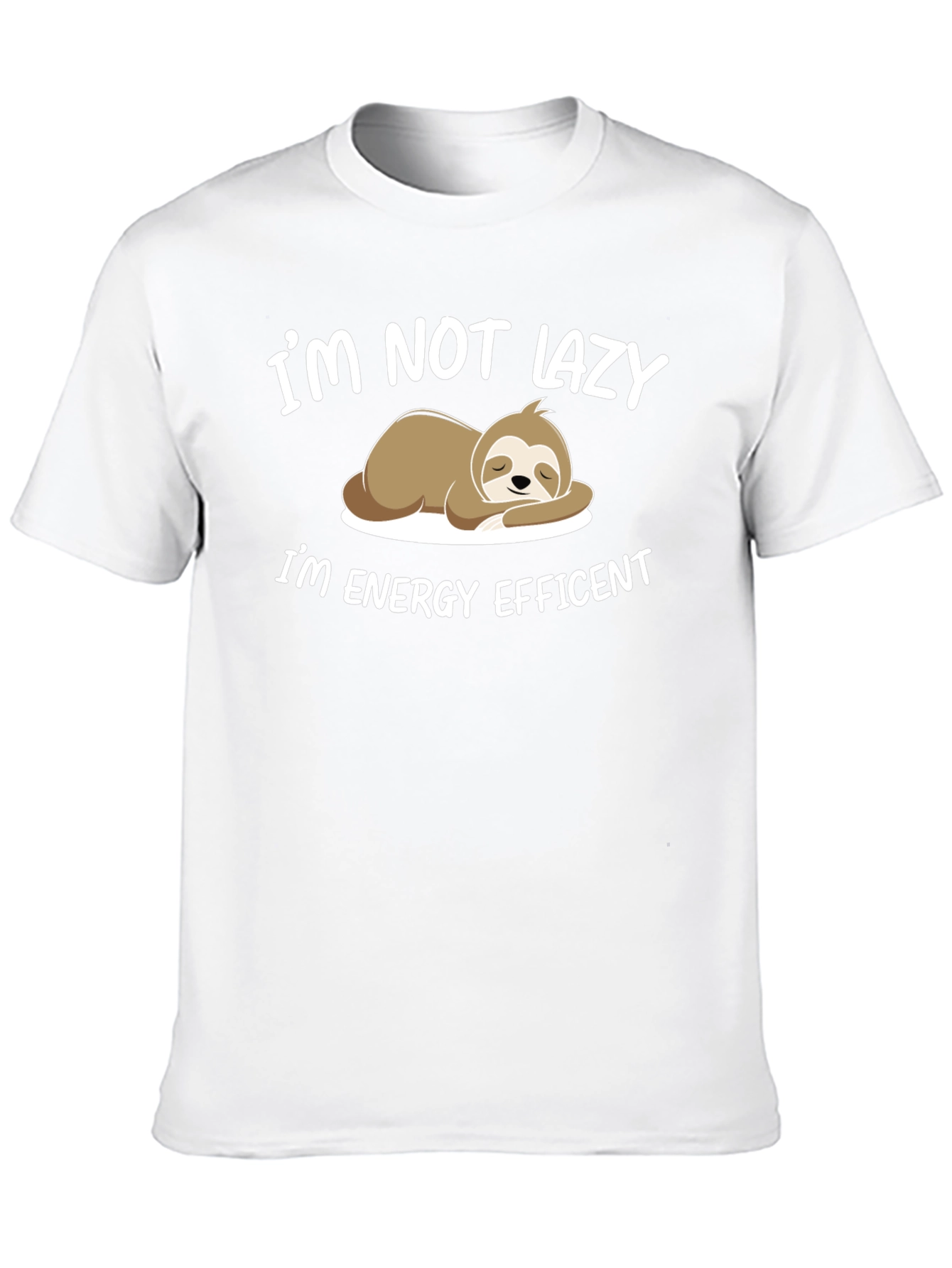 Black Funny Sloth Energy Efficient T-Shirt view 10