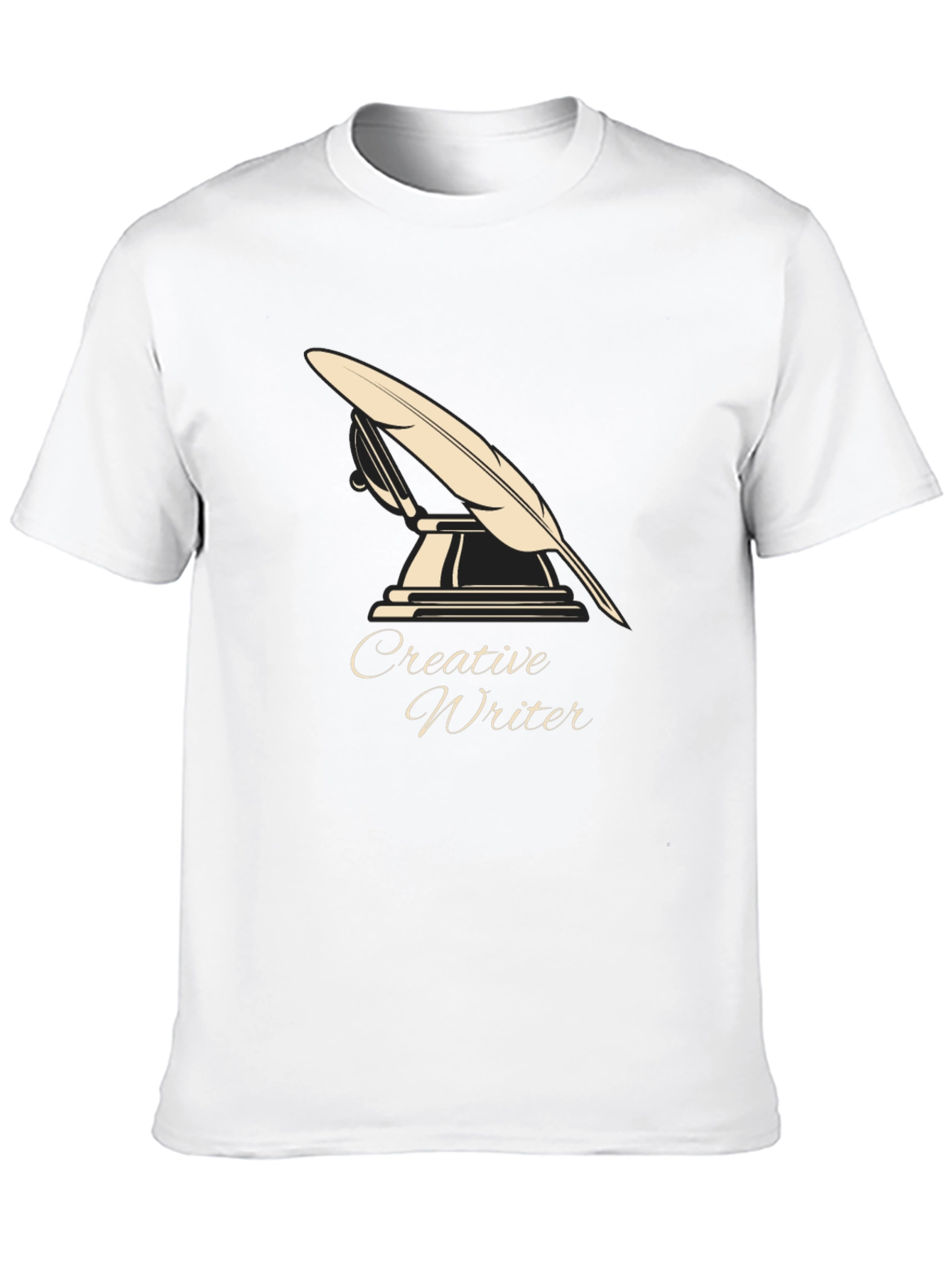 Black Creative Writer T-Shirt - Quill Design view 10