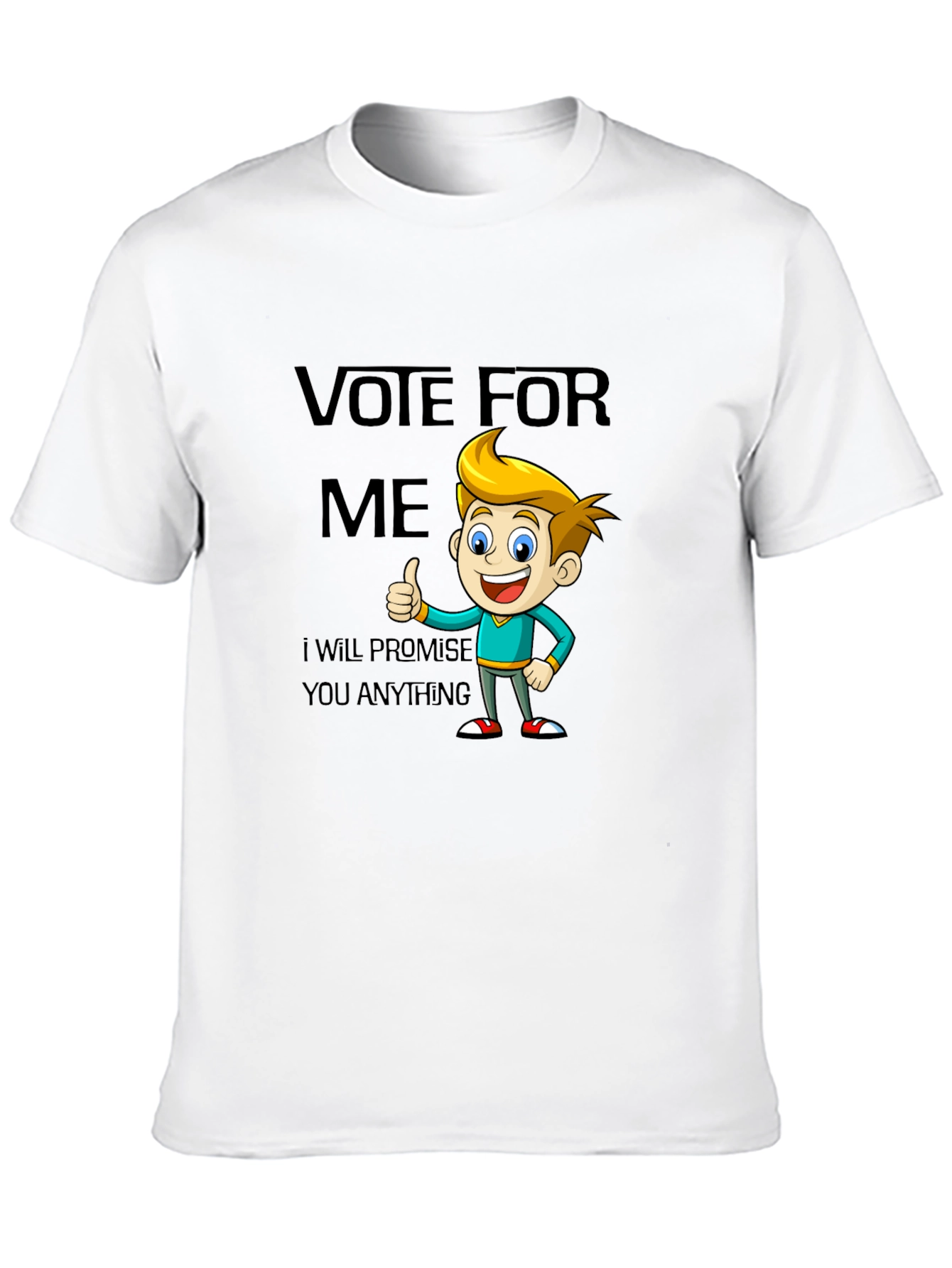 Black Vote For Me Funny Cartoon T-Shirt view 10