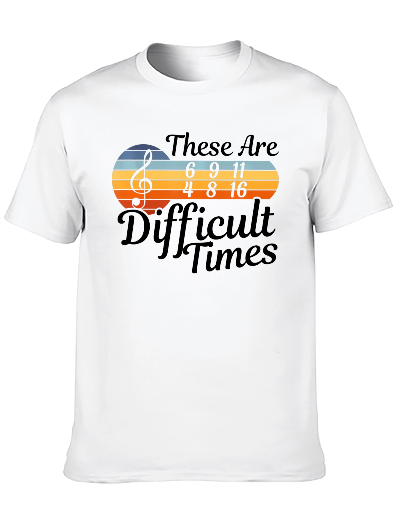 Black Difficult Times Music Math T-Shirt view 10