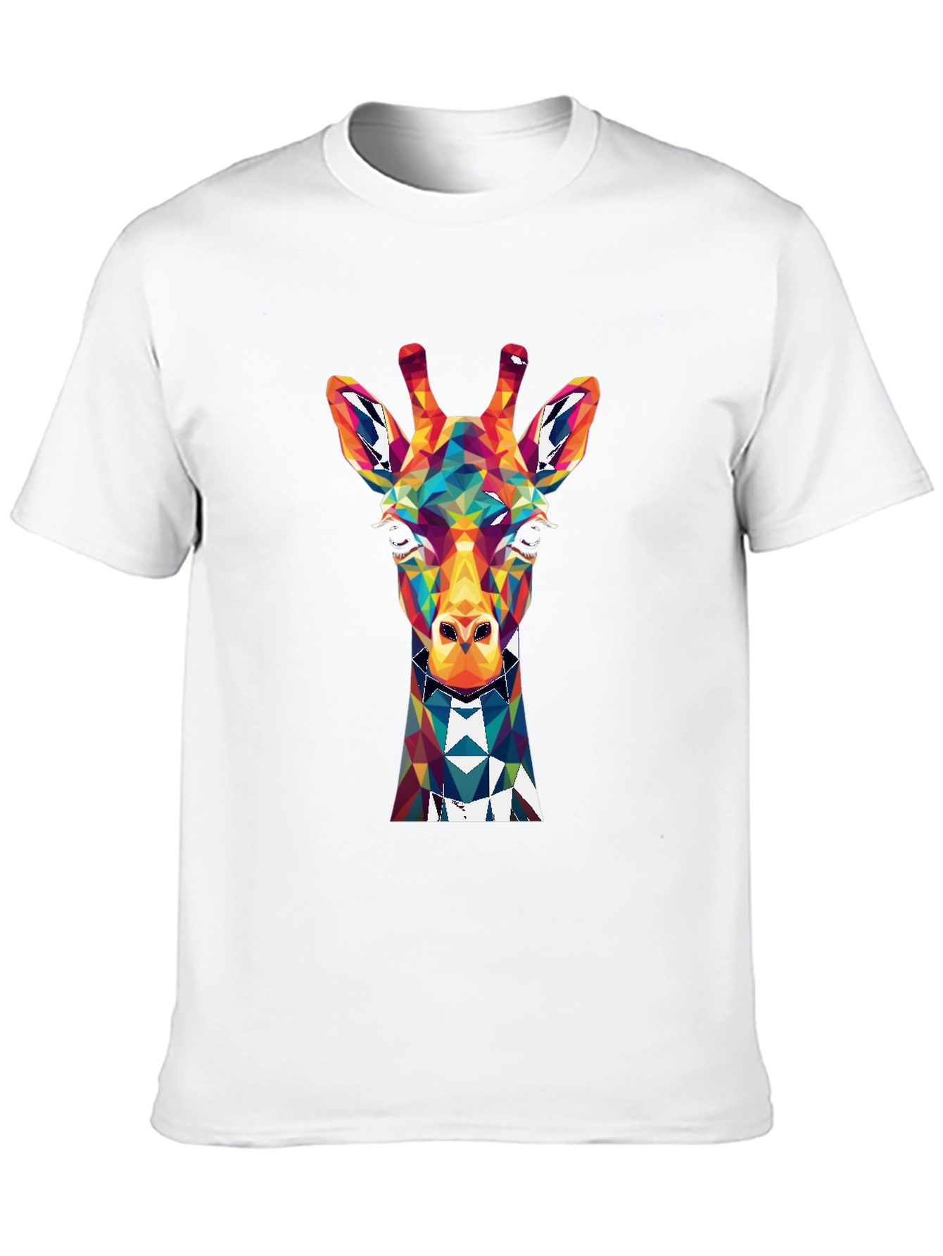 Black Geometric Giraffe Graphic Tee - Men's Black T-Shirt view 10