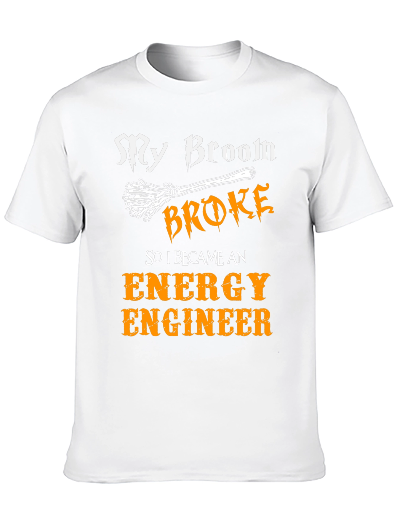 Black My Broom Broke Energy Engineer T-Shirt view 10