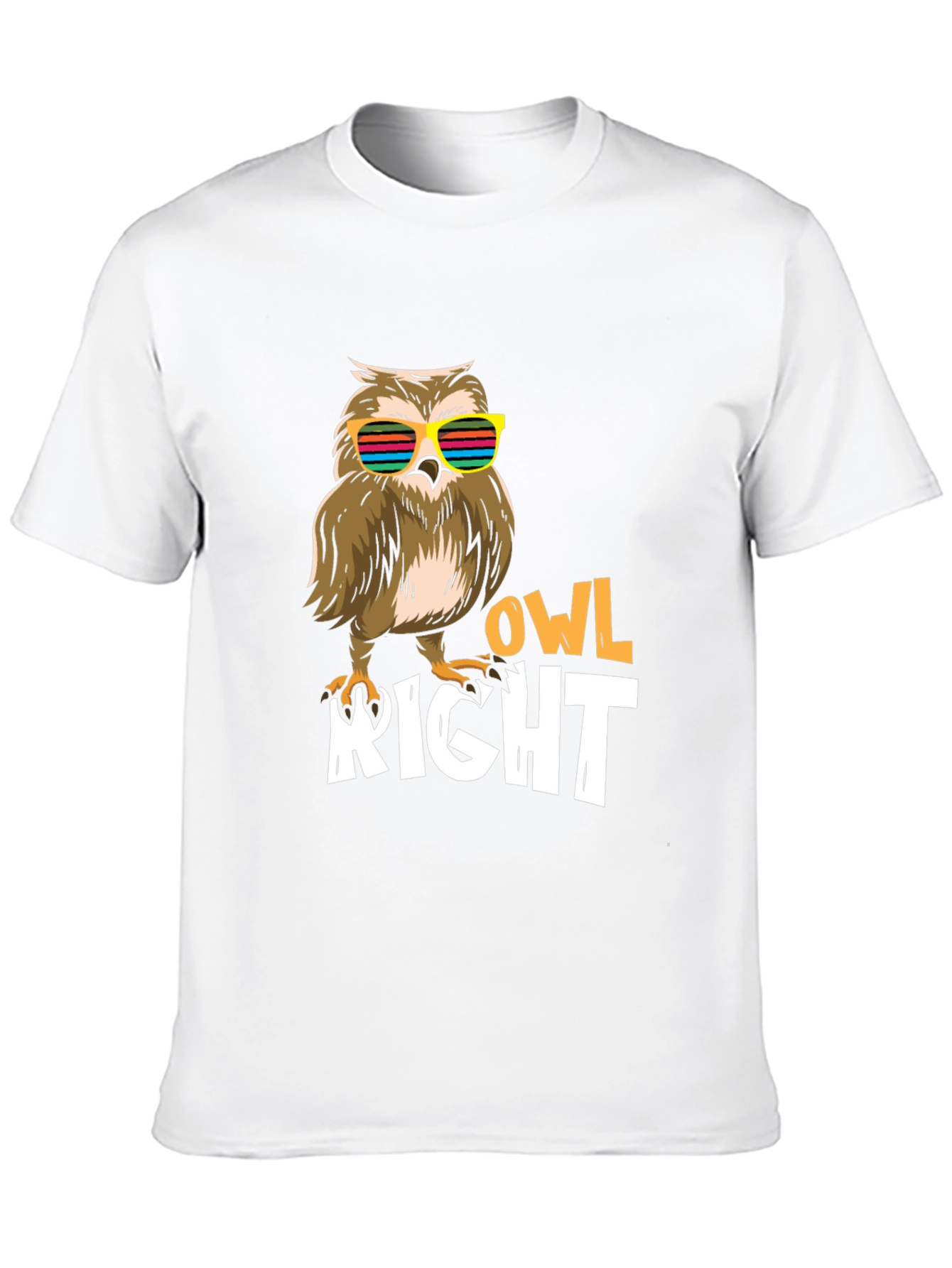 Black Cool Owl Right T-Shirt view 10