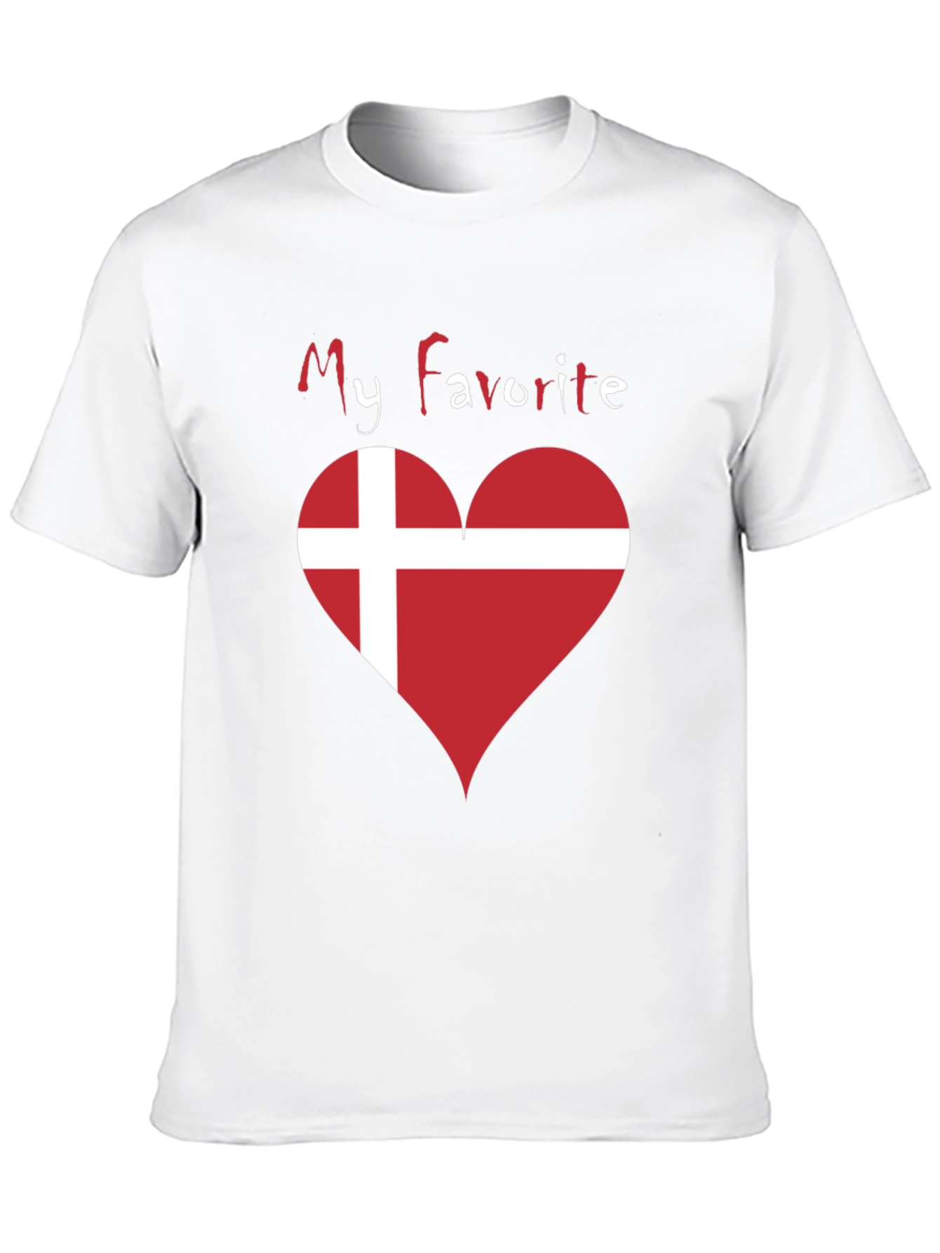 Black Denmark Flag Heart T-Shirt: My Favorite Danish Tee view 10