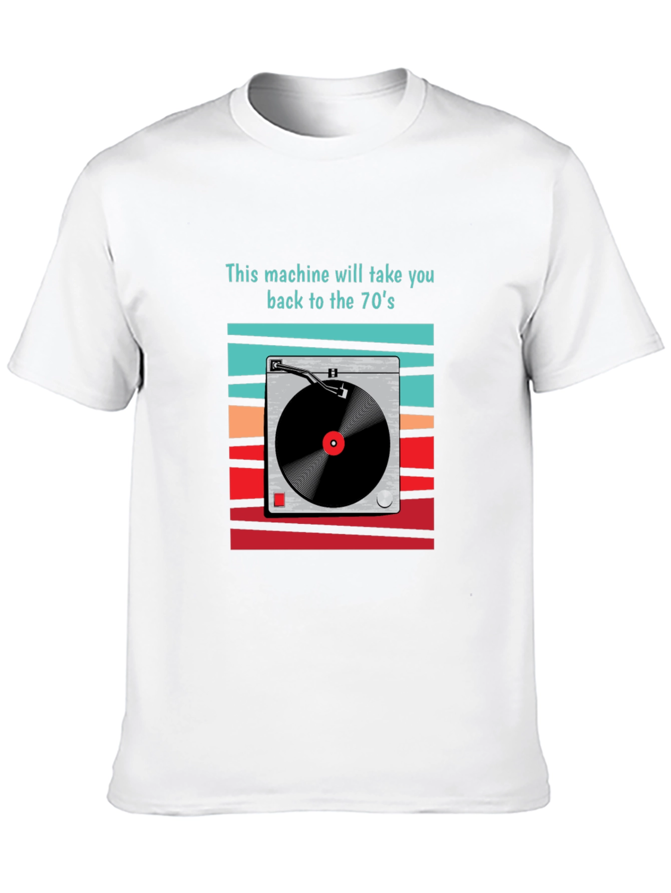 Black Retro 70's Turntable Graphic T-Shirt view 10