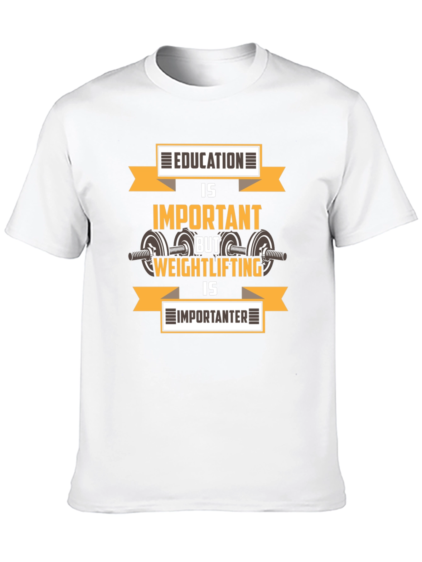 Black Education vs. Weightlifting Graphic T-Shirt view 10