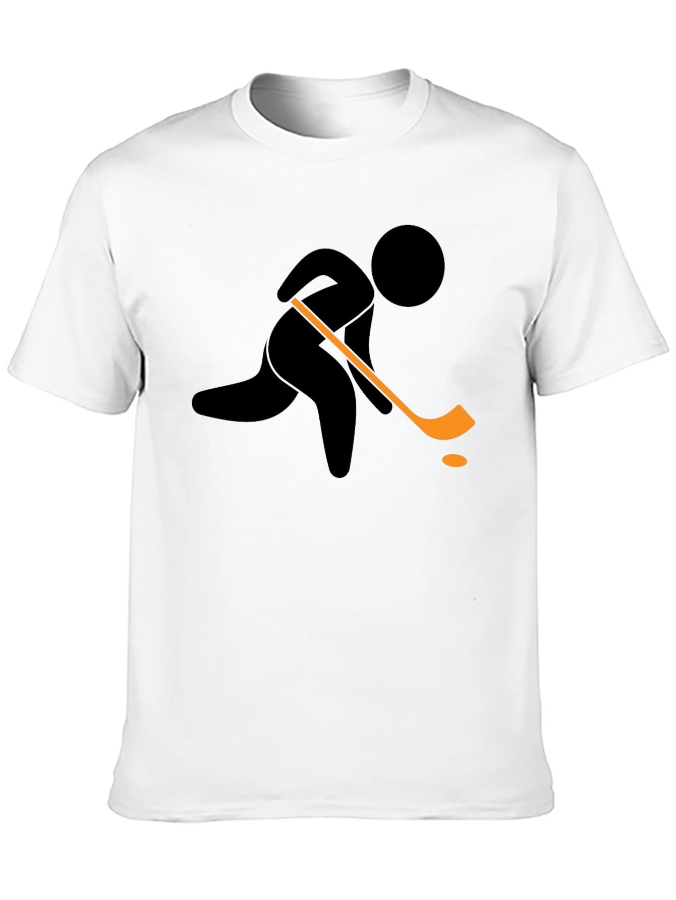 Black Hockey Player Graphic T-Shirt - Black Cotton Tee view 10
