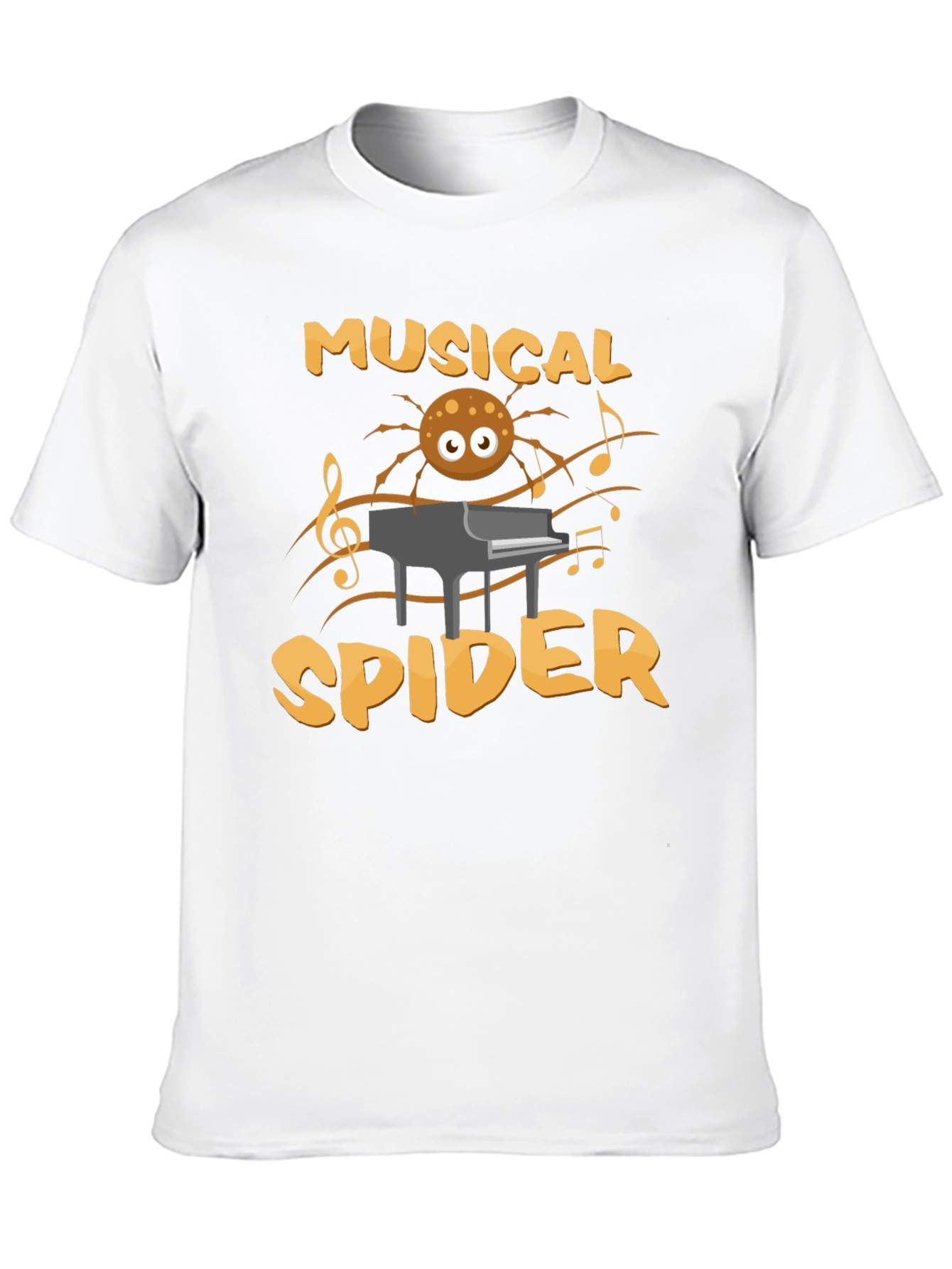 Black Musical Spider T-Shirt - Funny Graphic Tee view 10