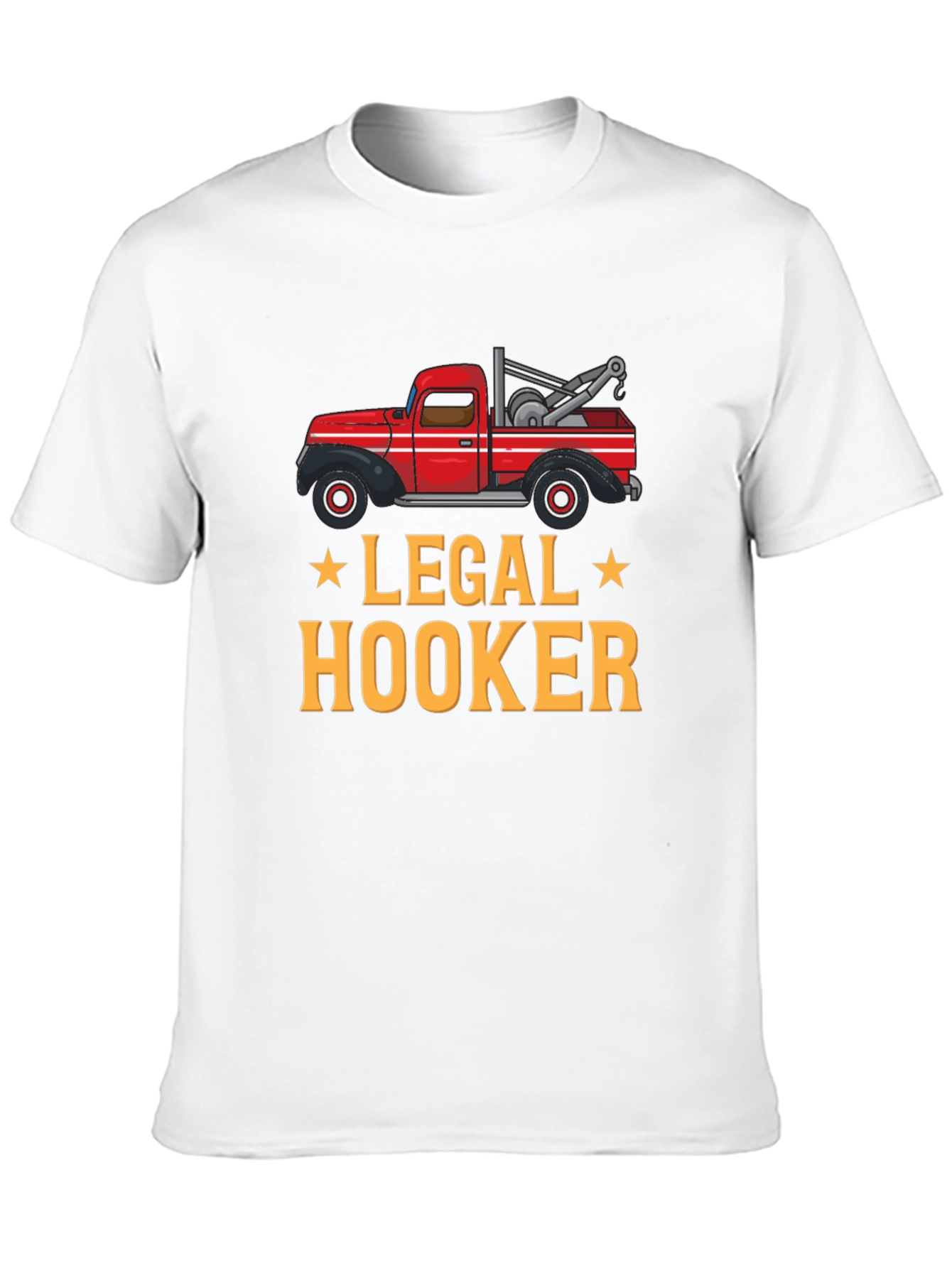 Black Legal Hooker Tow Truck Graphic T-Shirt view 10