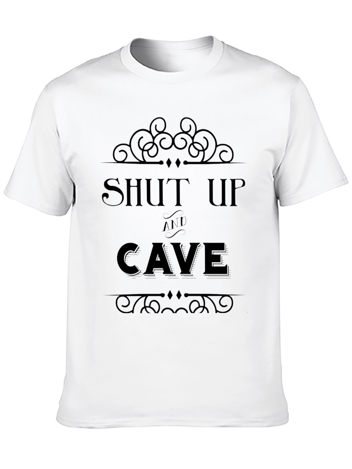 Black Shut Up and Cave Graphic T-Shirt - Unisex Tee view 10