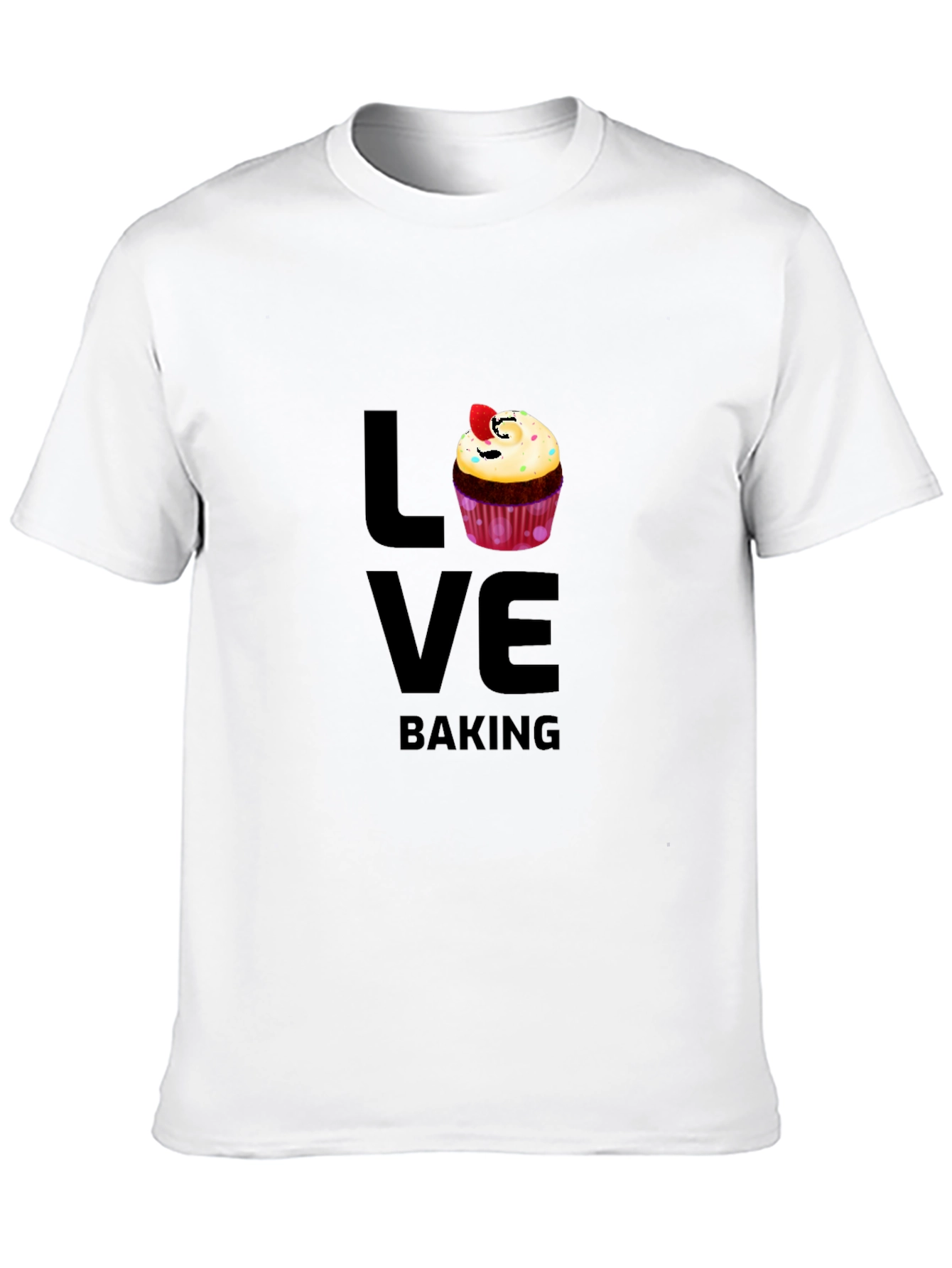 Black Love Baking Graphic T-Shirt - Cute Cupcake Design view 10