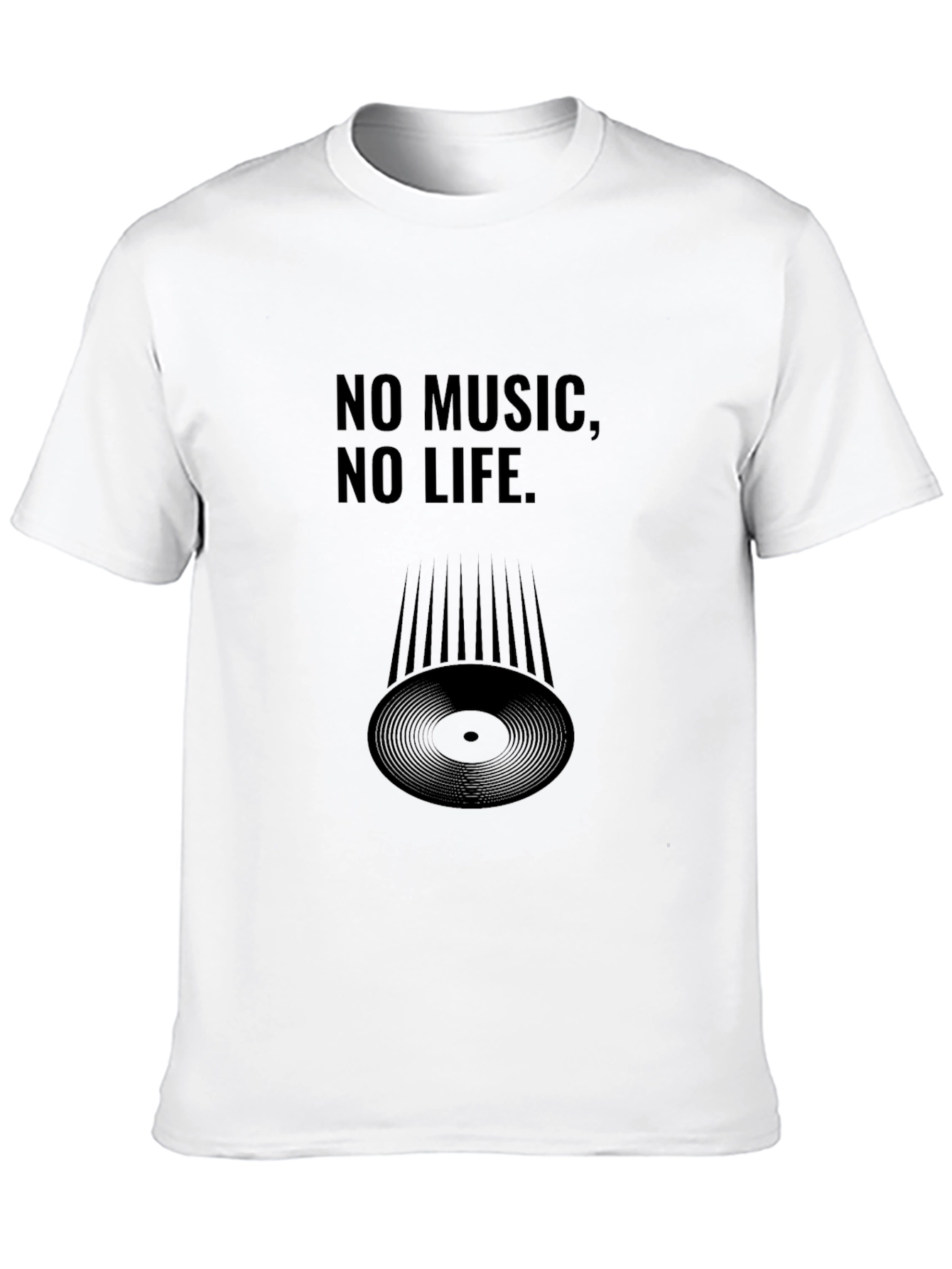 Black No Music, No Life Black T-Shirt view 10