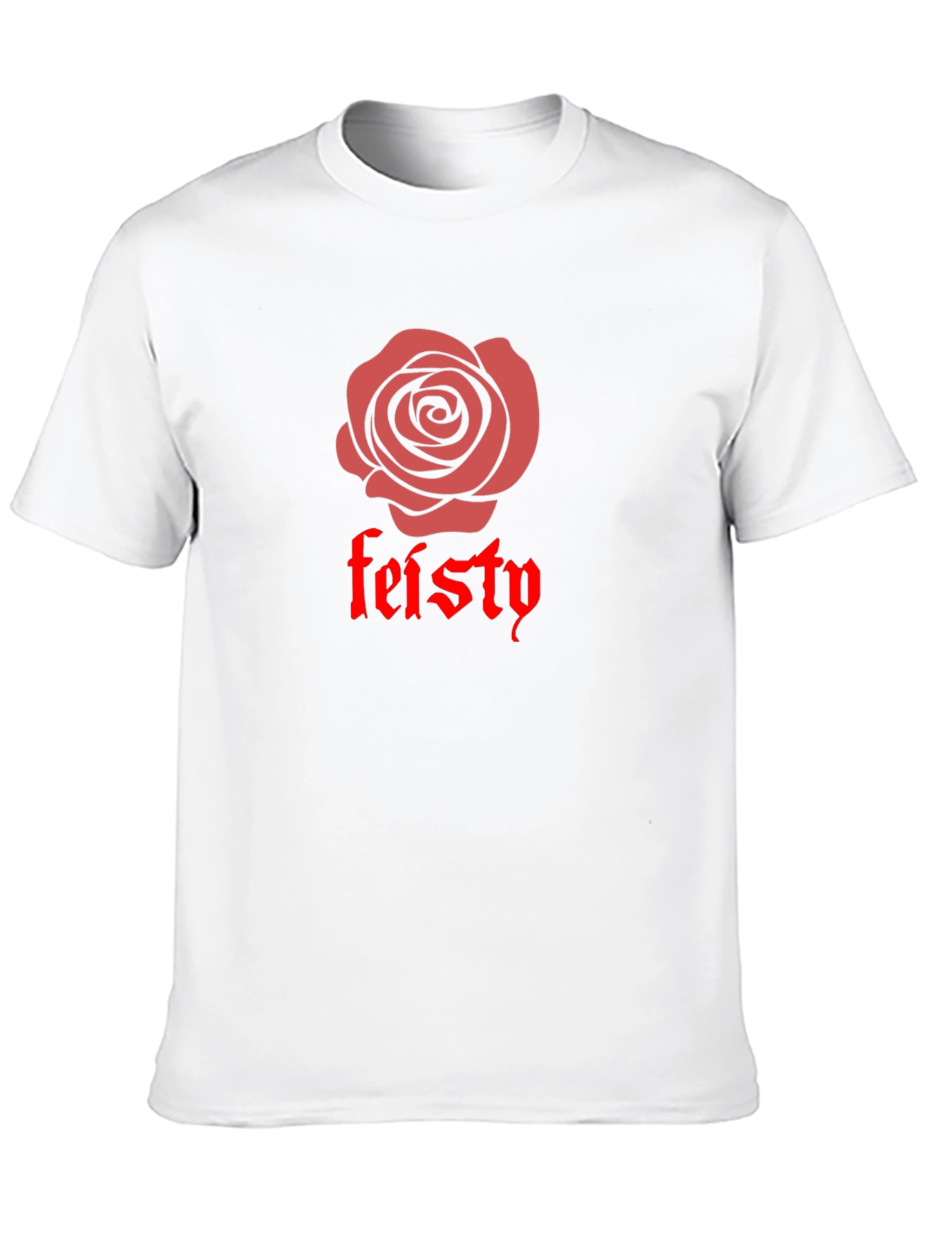 Black Feisty Rose Graphic Tee - Bold Black Cotton T-Shirt view 10