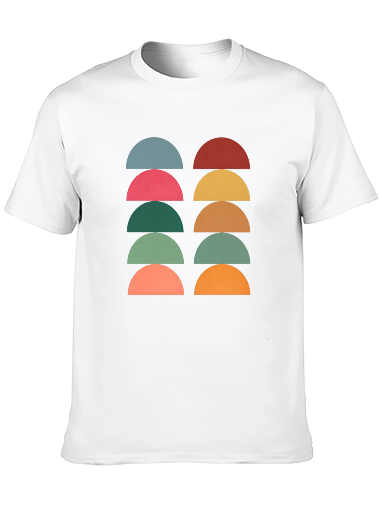 Black Retro Geometric Half Circle T-Shirt - Black view 10