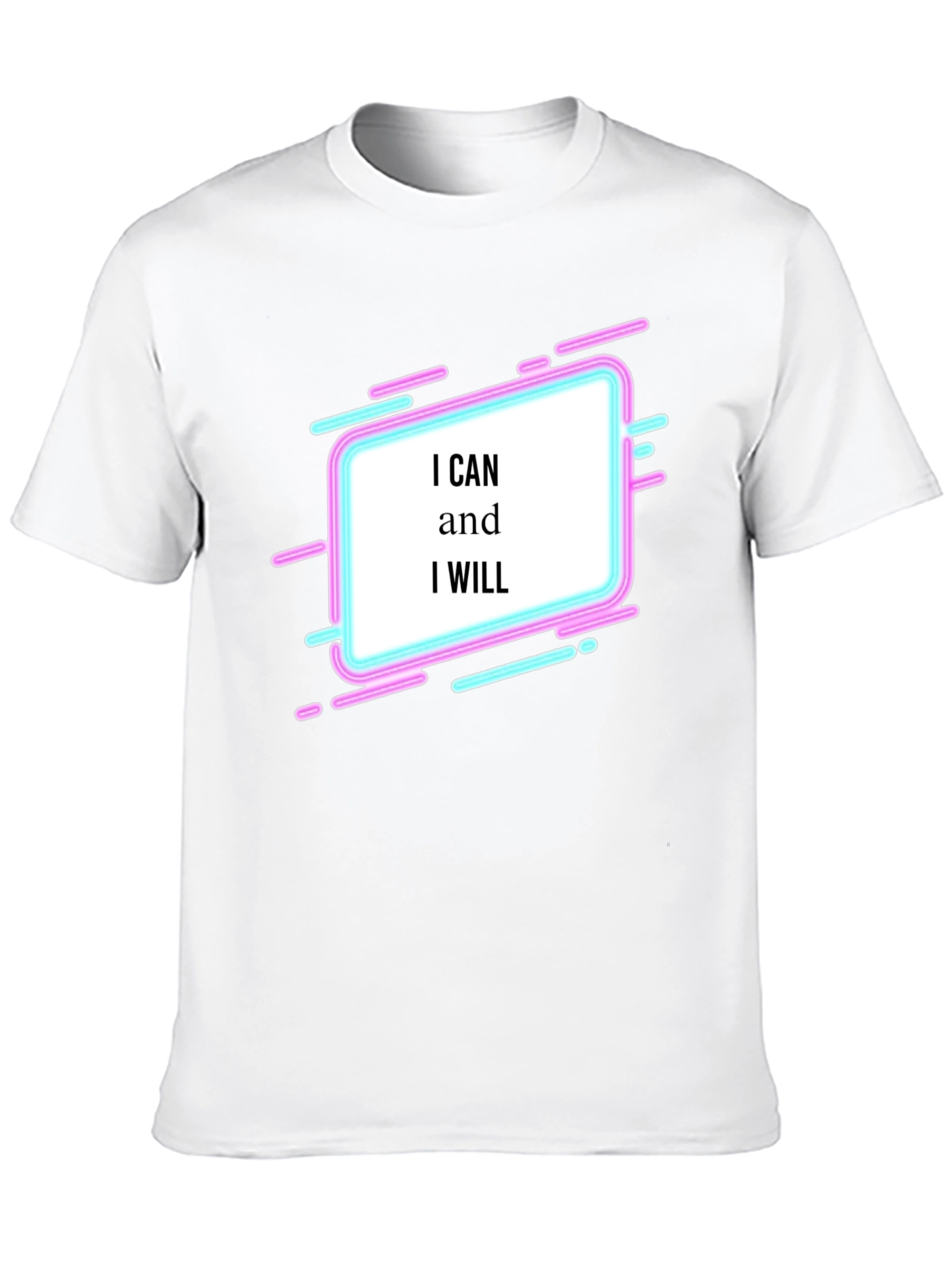 Black Motivational Graphic Tee - I Can and I Will T-Shirt view 10